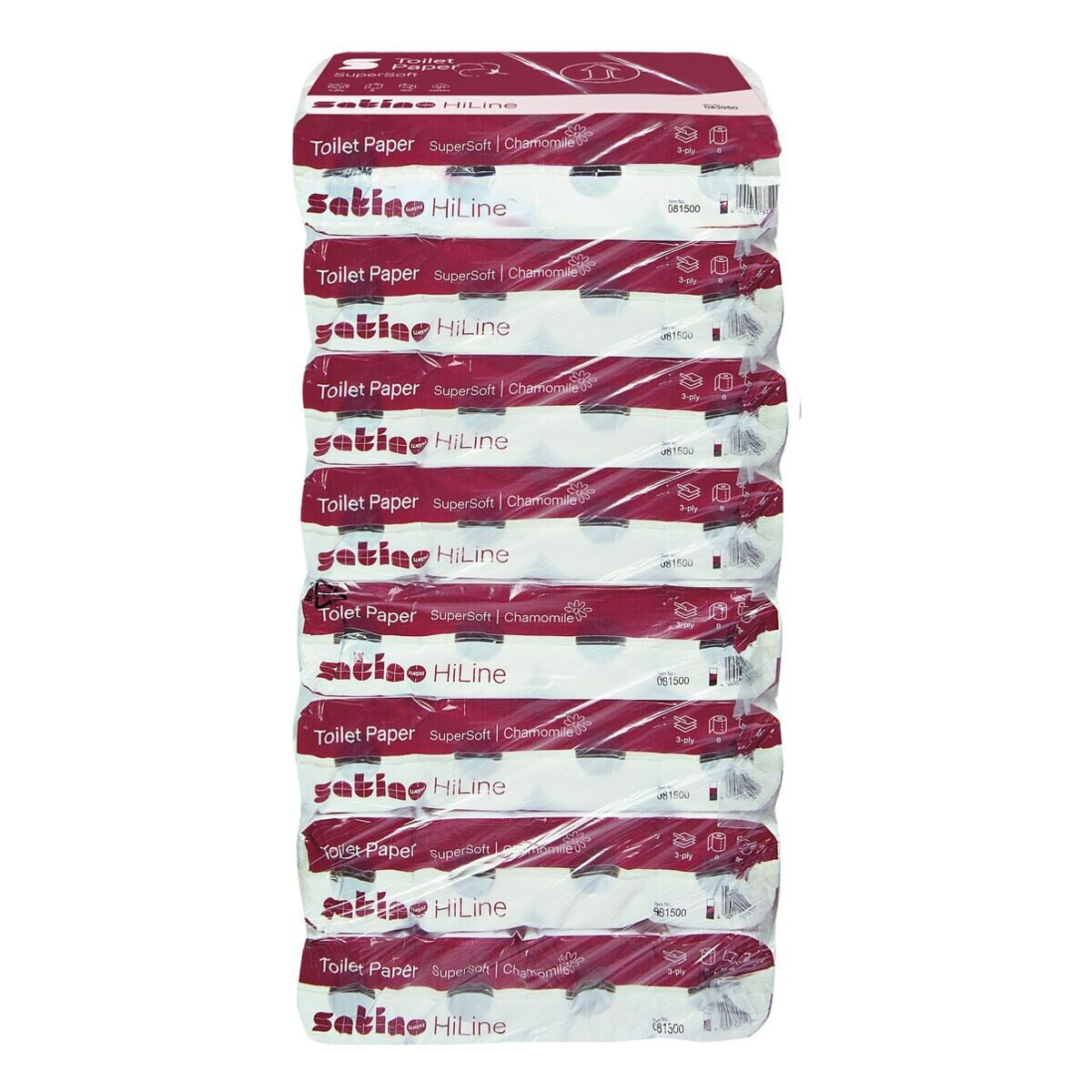 Satino Toilettenpapier HiLine (64-St), 3-lagig, 8x 8 Rollen, 150 Blatt/Rolle, mit Kamilleduft