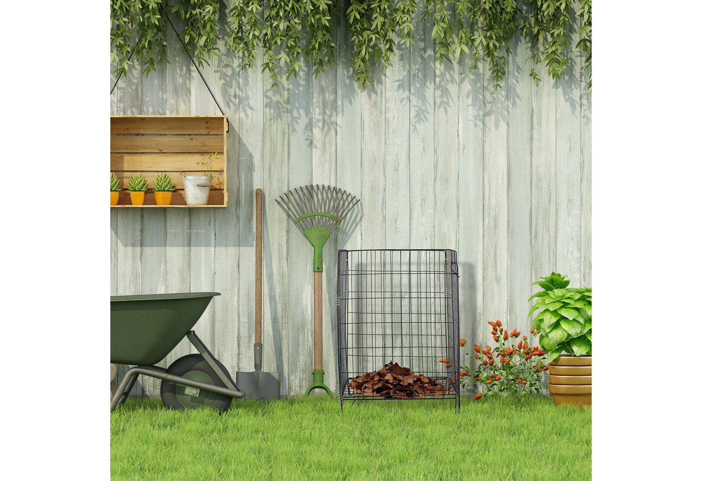 Thumbnail - relaxdays Komposter Metall mit Bodengitter 2er Set, BxTxH: 46x46x68 cm
