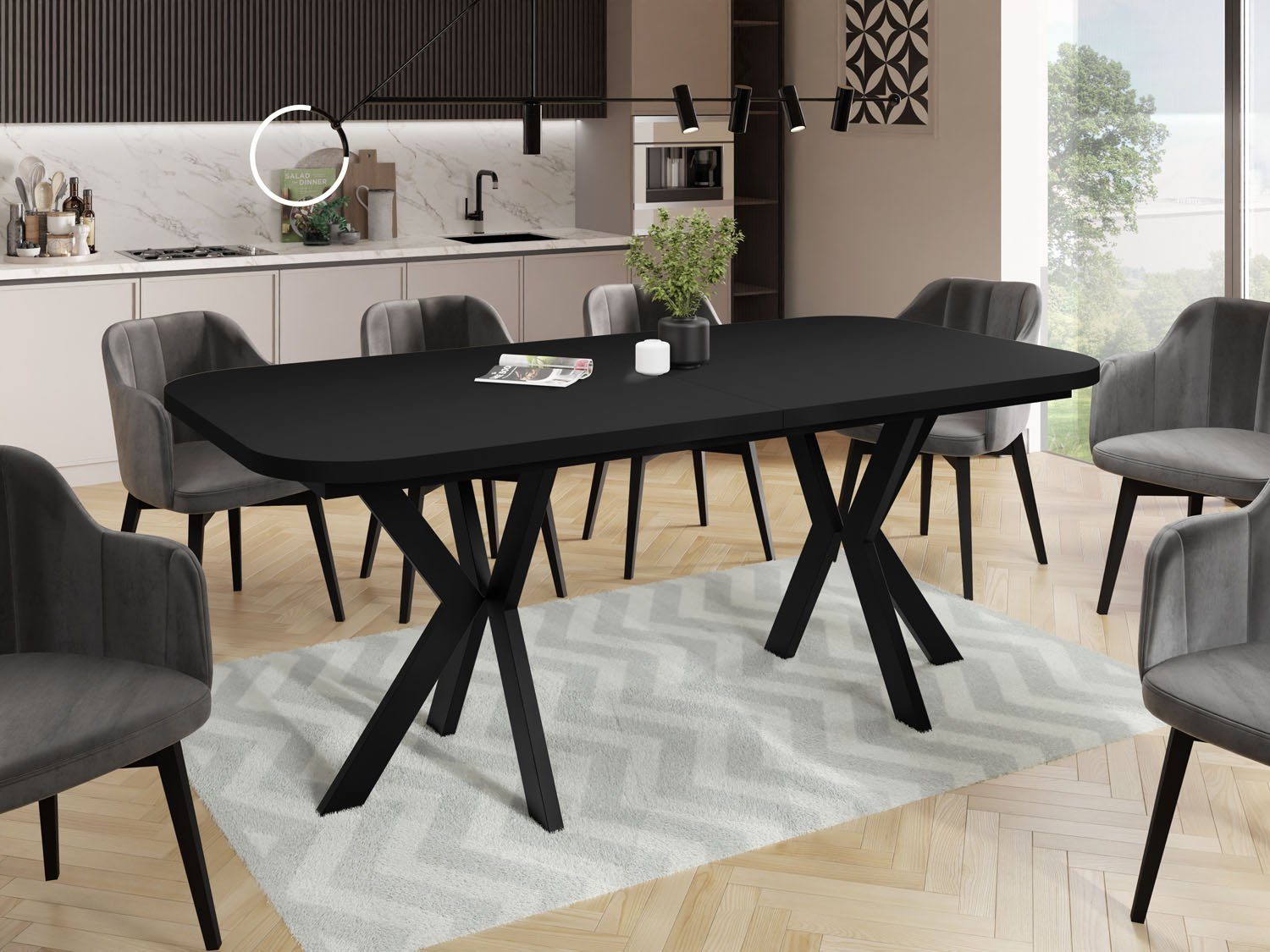 WFL GROUP Esstisch Olivia (erhältlich in einer Größe – 200x100x76 cm, auszi günstig online kaufen