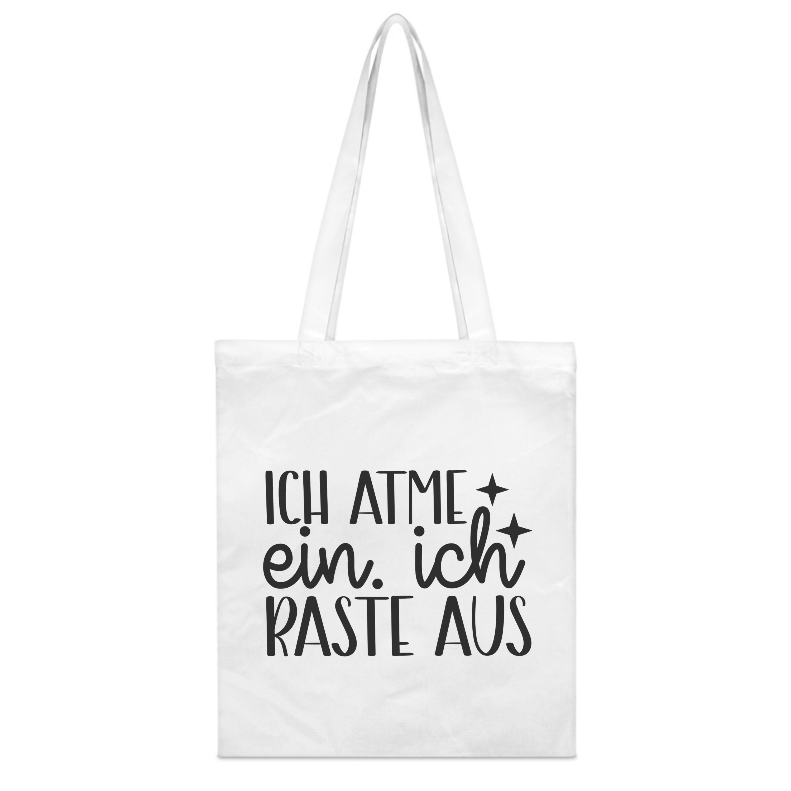 PhotoFancy Tragetasche mit Spruch 'Atme ein, raste aus' - Stoffbeutel, mit lustigem Spruch