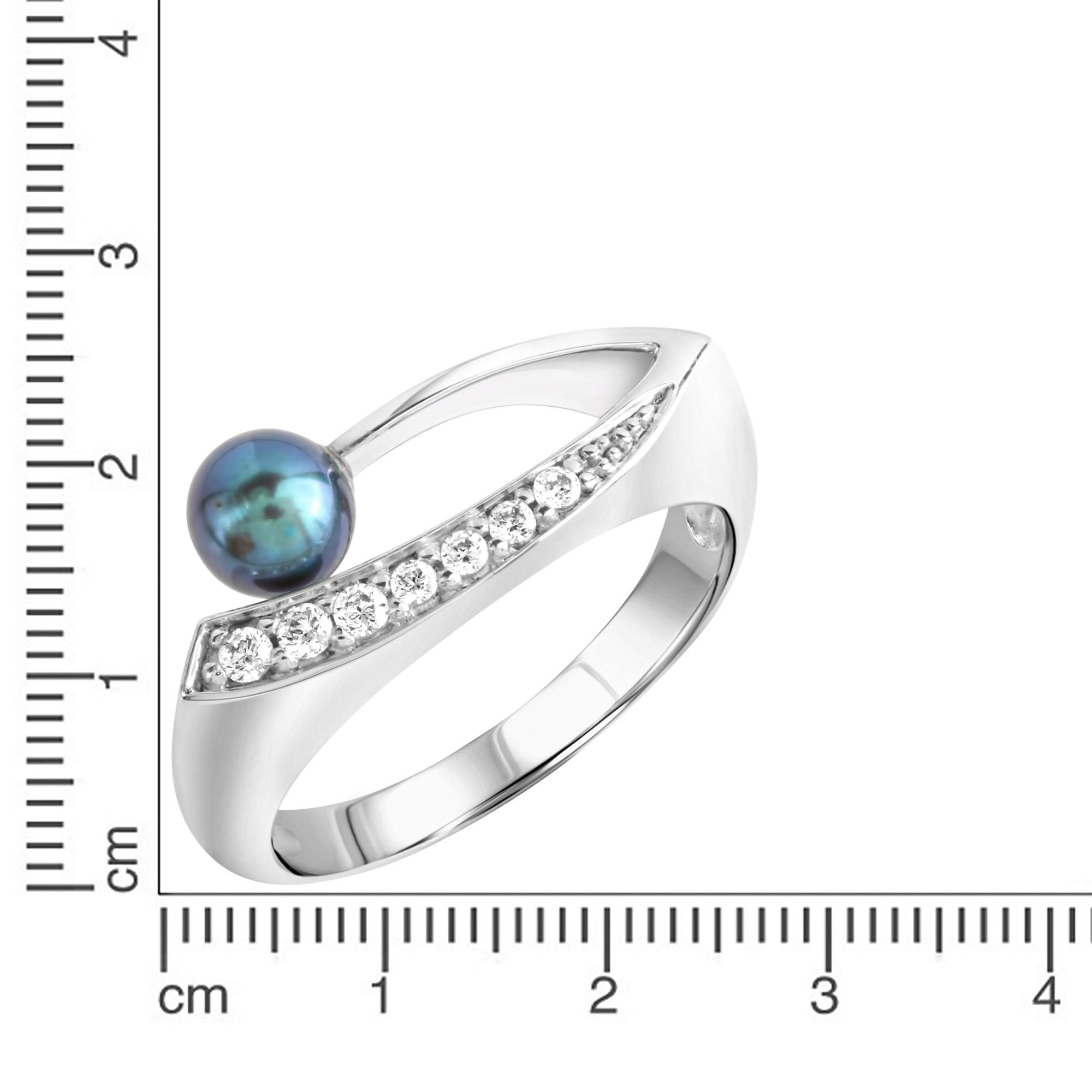 925 Sterling Zirkonia Perle Fingerring & Silber Zeeme