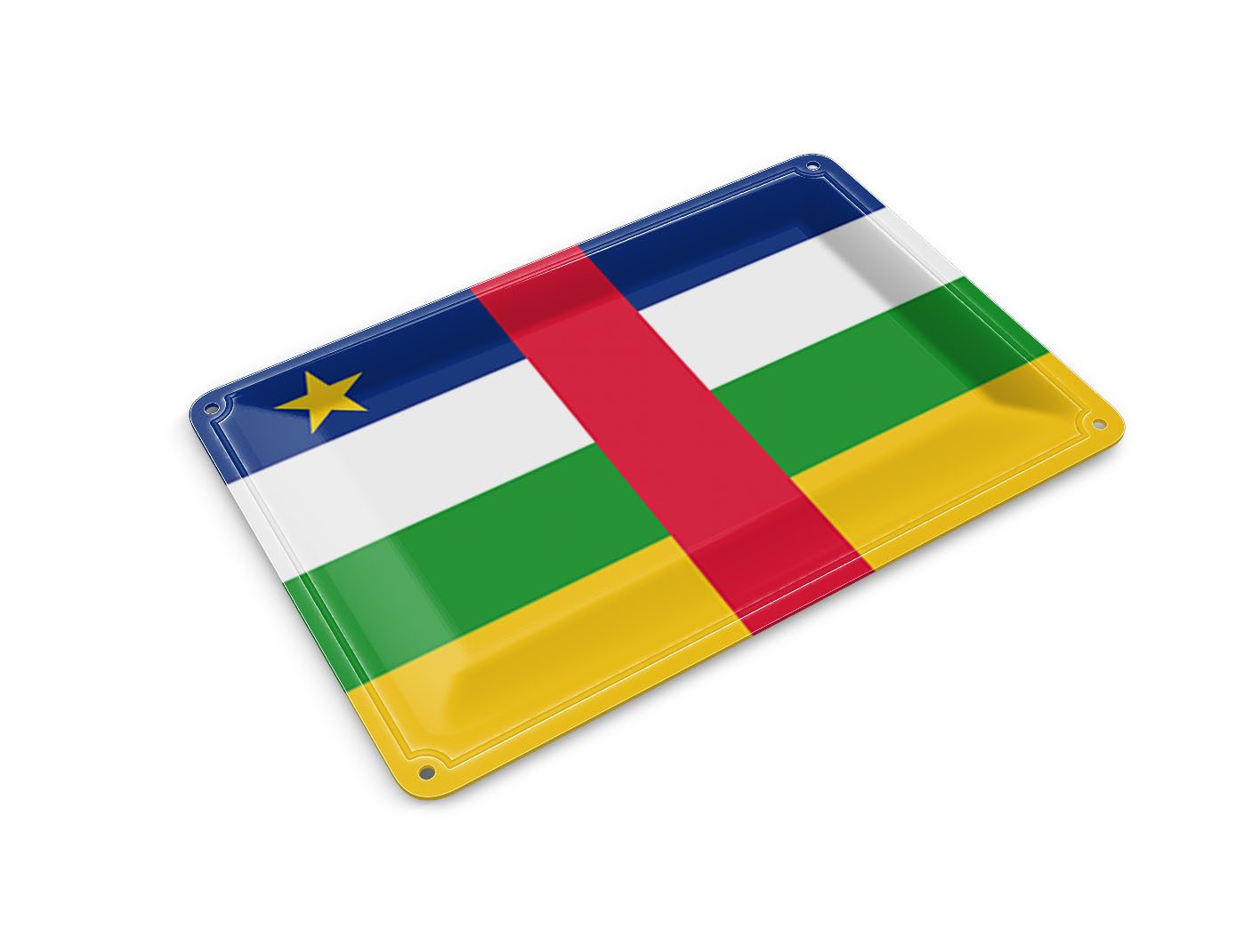 Femer GmbH Postkarte Flagge Zentralafrikanischen Republik 14x10 cm, unfrankiert
