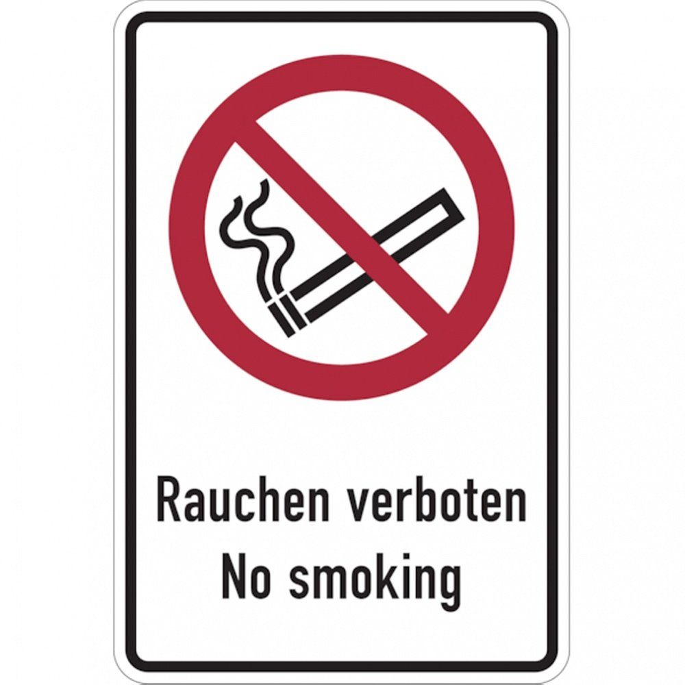 König Werbeanlagen Hinweisschild Verbot, Kombi, Rauchen verboten No smoking,DIN EN ISO 7010