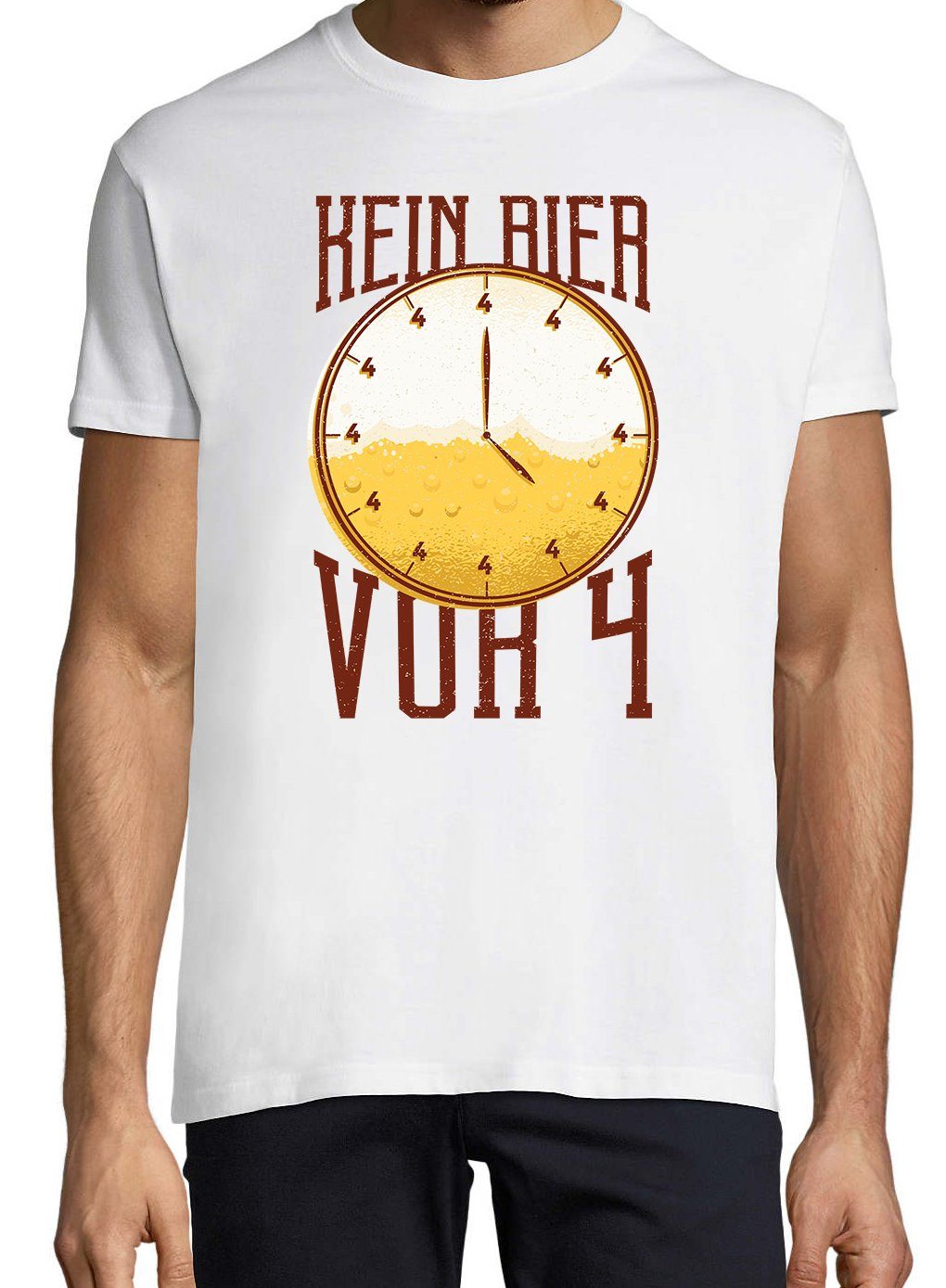 lustigem BierVor4 Shirt Weiß Designz Youth T-Shirt Herren Spruch mit