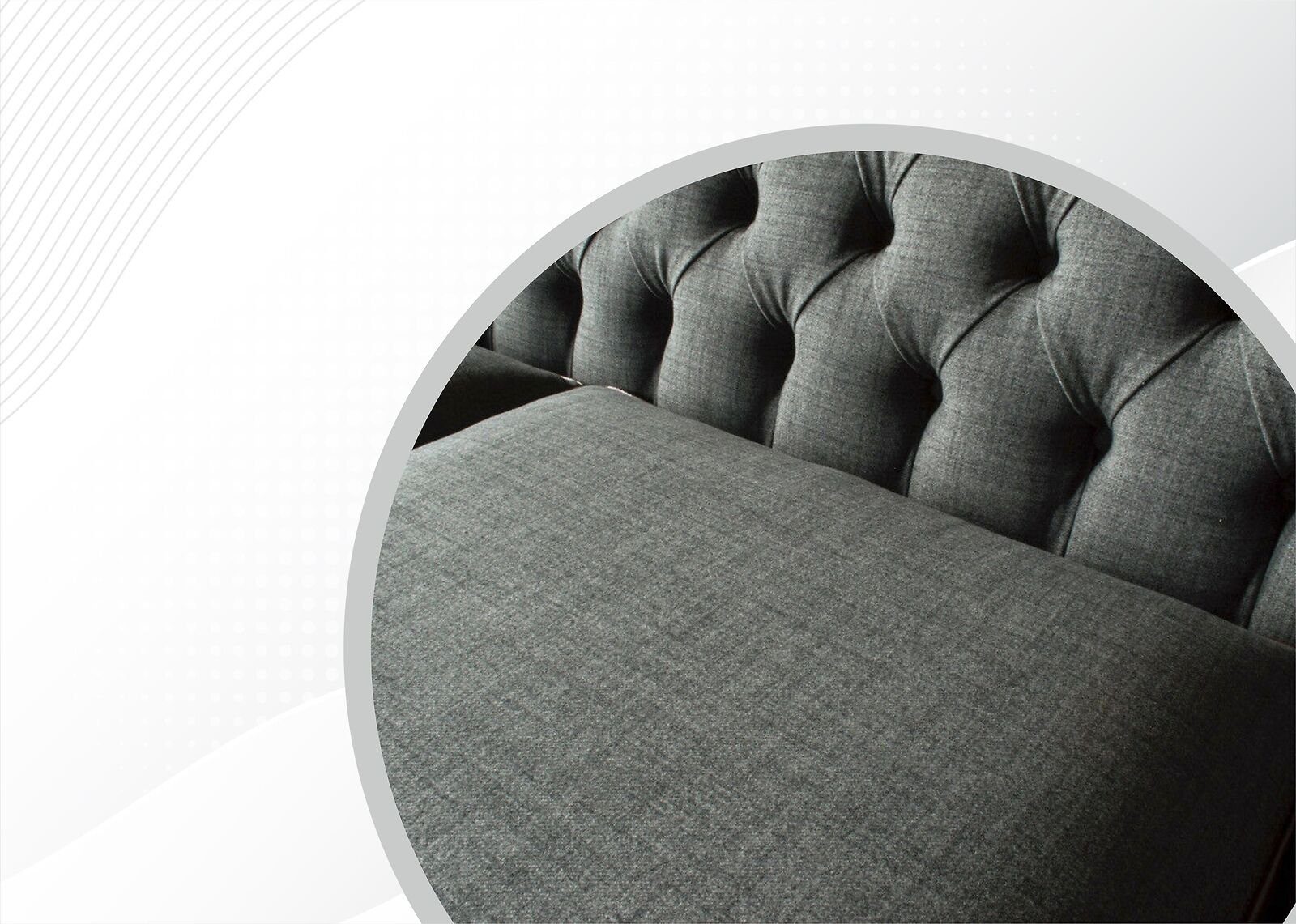 JVmoebel Chesterfield-Sofa grauer in Made Neu, Chesterfield Dreisitzer 3-er moderner Europe Stilvoller