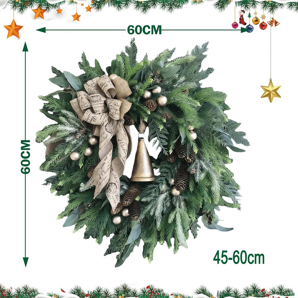 CLTYQ Dekokranz 45-60cm Weihnachtskranz,künstliche Haustürdekoration,mit Gl günstig online kaufen