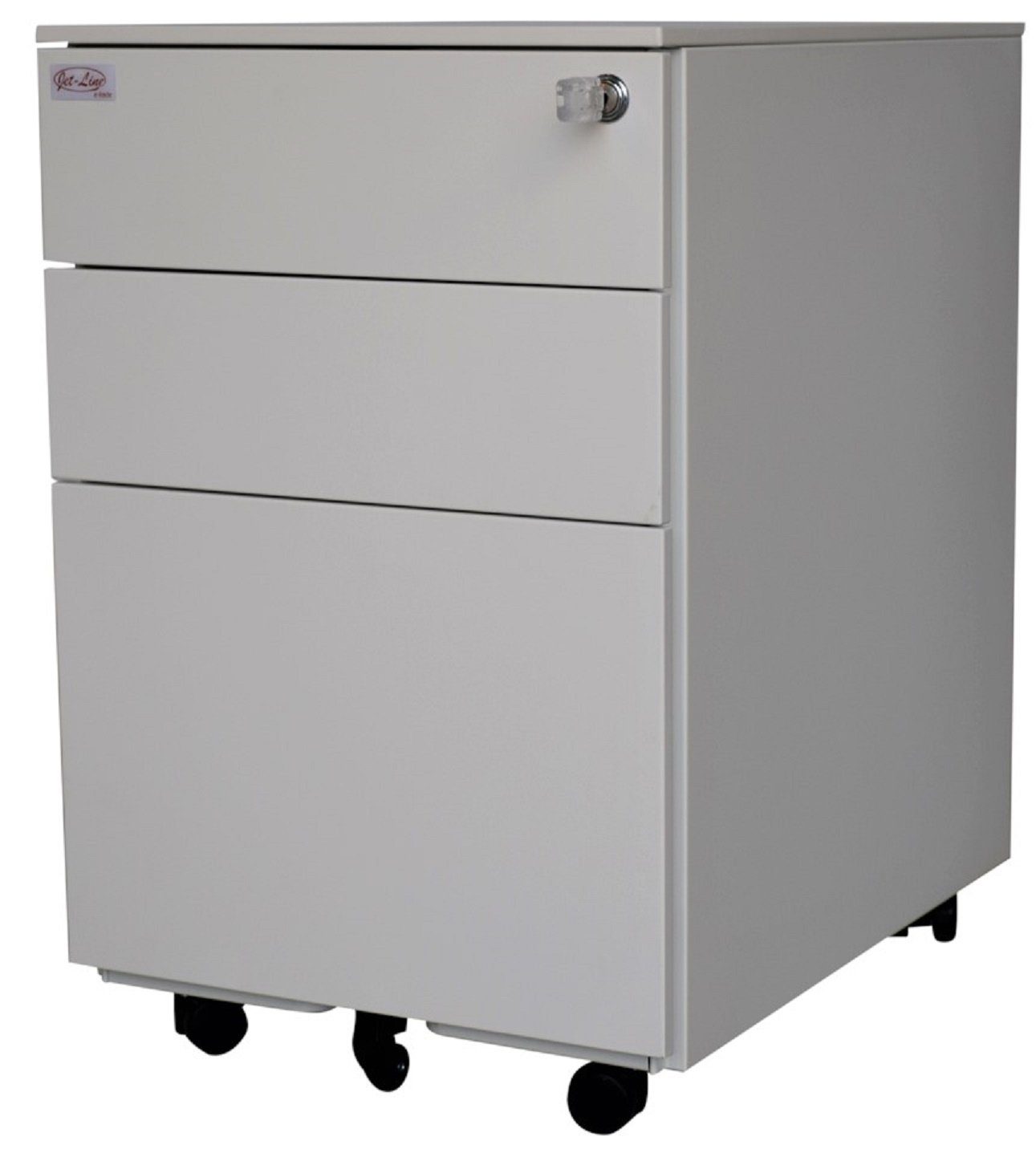 Jet-Line Rollcontainer Rollcontainer weiss 3 Schubladen abschließbar Meta