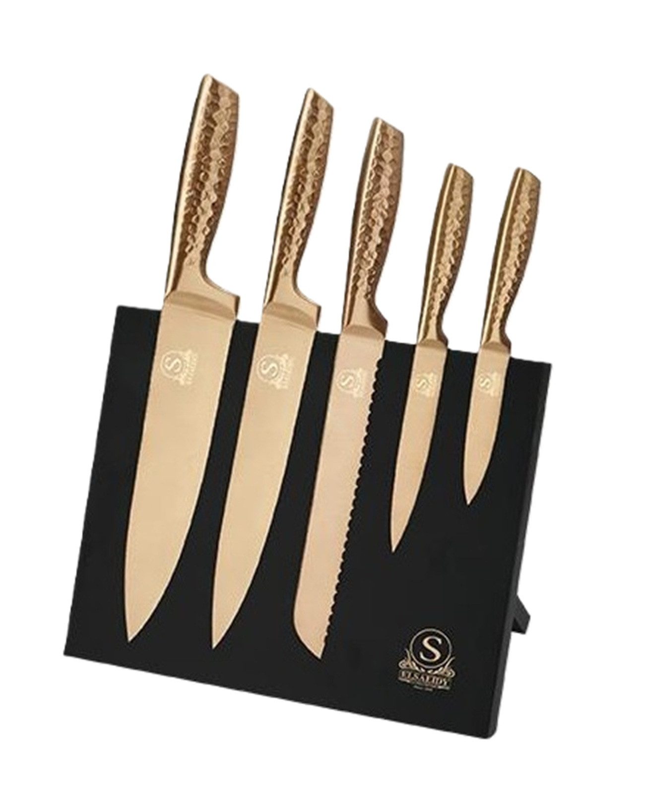 Cheffinger Messer-Set (6-tlg), mit ergonomischem Griff, 6-teilig mit magnetischem Messerblock