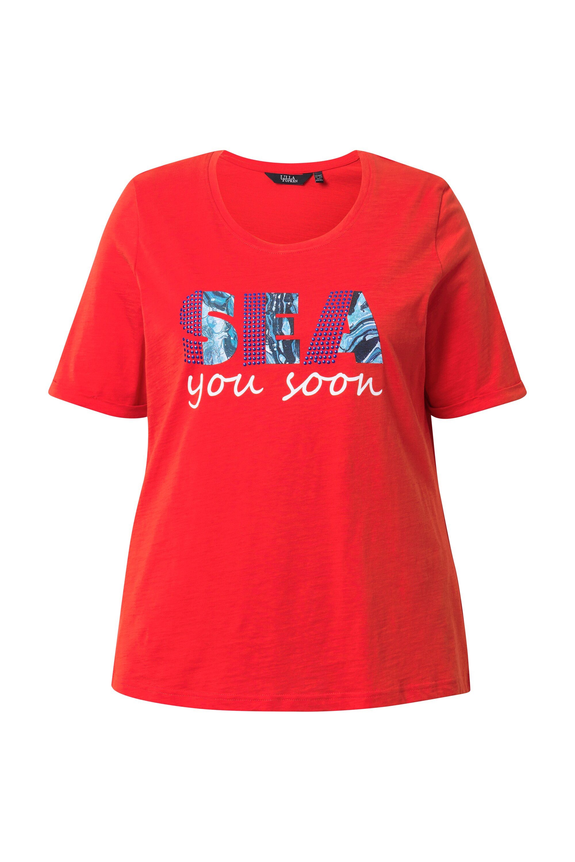 Ulla Popken T-Shirt T-Shirt Sea you soon Classic Rundhals Halbarm günstig online kaufen