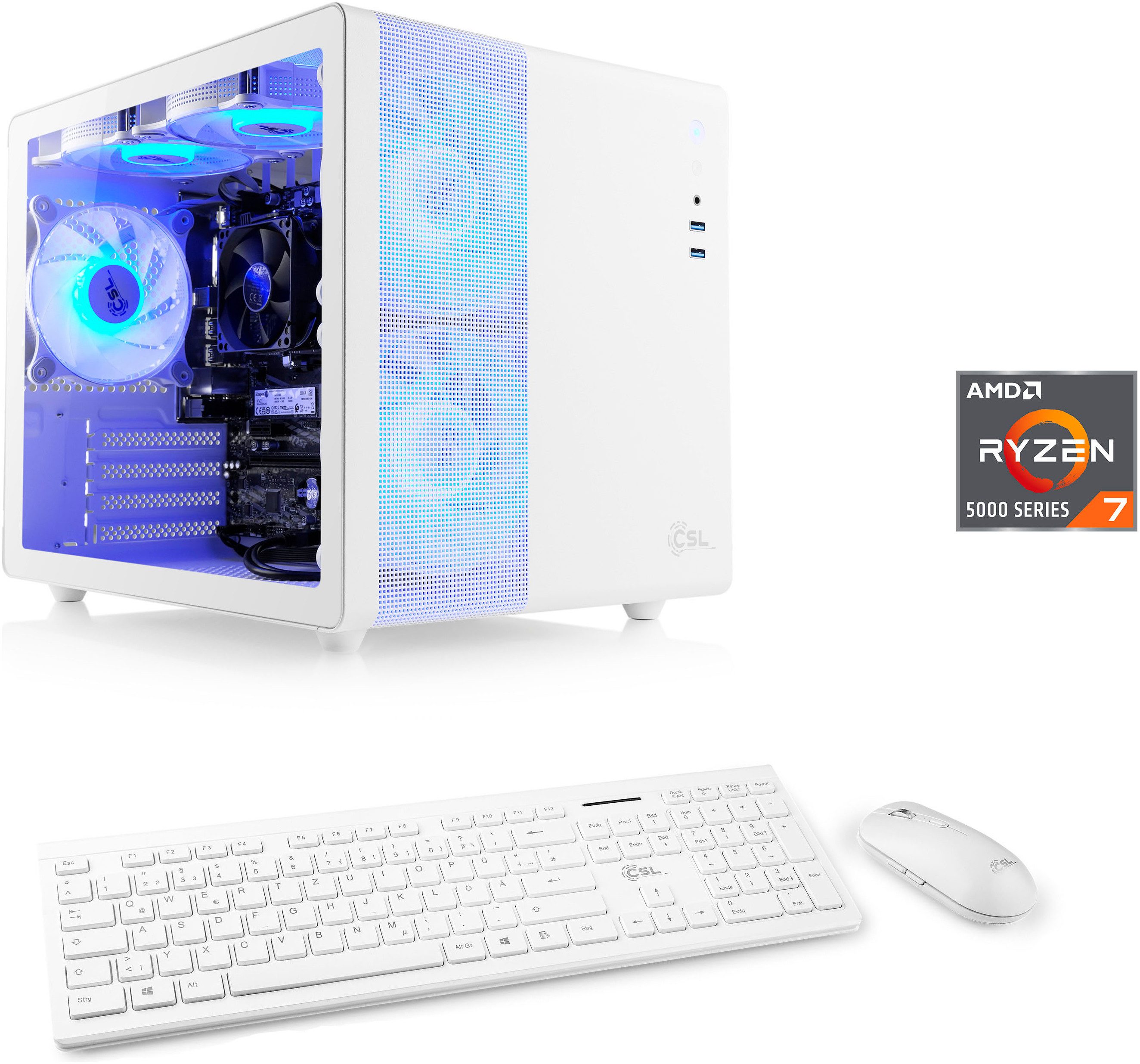 CSL Cube V24199 PC (AMD Ryzen 7 5700G, 0, 16 GB RAM, 500 GB SSD, Luftkühlung)