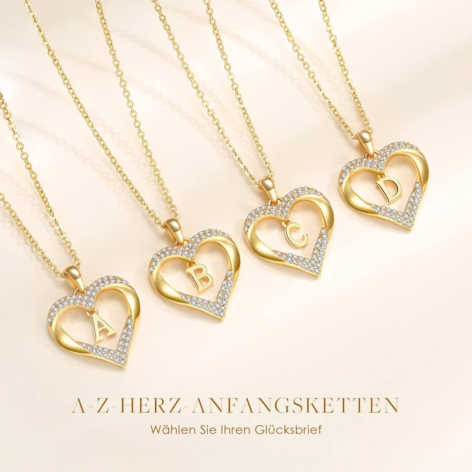 LuxusKollektion Namenskette Halskette Damen 18K vergoldet Buchstabenkette personalisiert Z