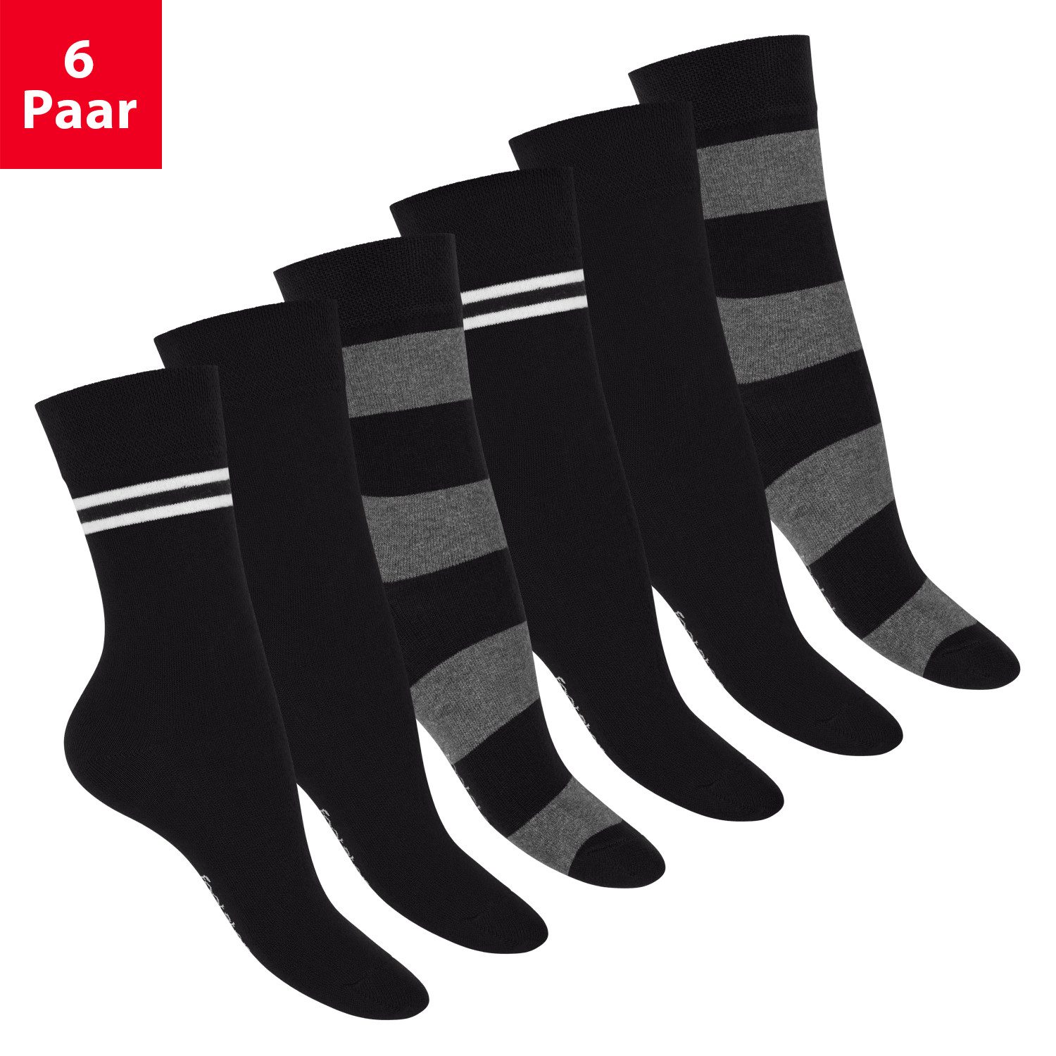 Footstar Socken Damen Ringel Socken (6 Paar)