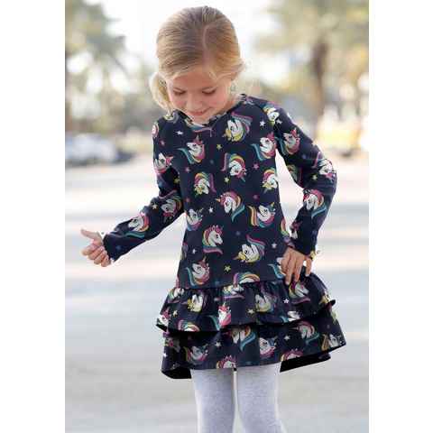 KIDSWORLD Jerseykleid für kleine Mädchen mit Raglanärmeln