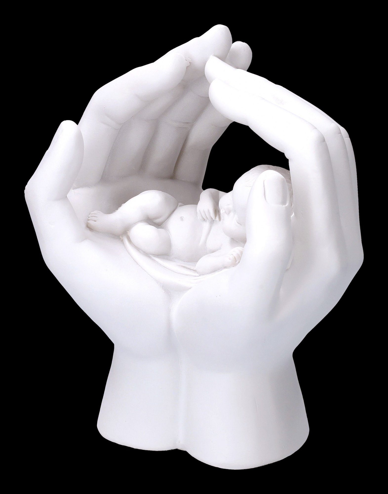 Figuren Shop GmbH Dekofigur Dekofigur - Hände mit Baby - Shelter - Dekoration weiß