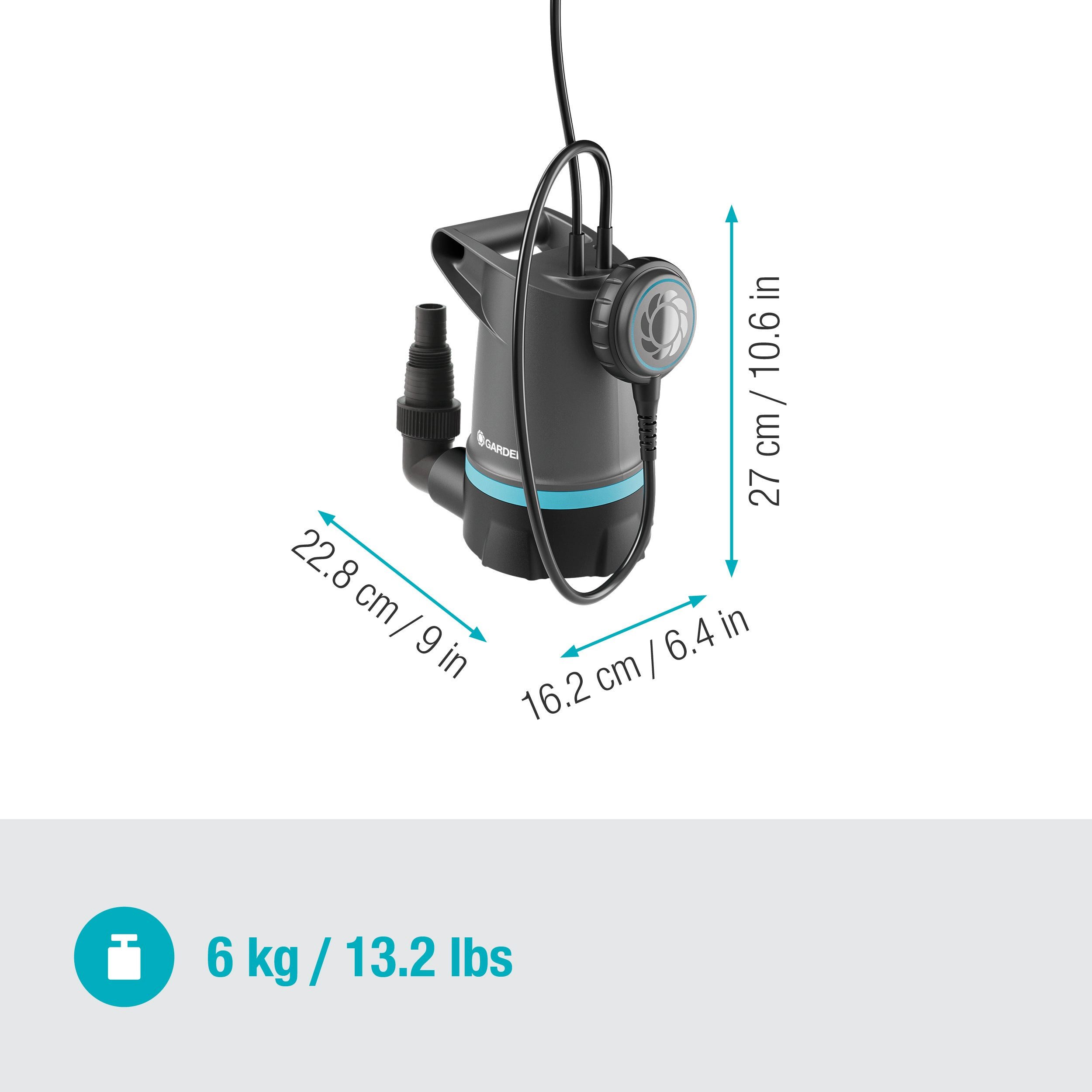 GARDENA Klarwasserpumpe 20000 BASIC, 2in1, mit Schwimmschalter