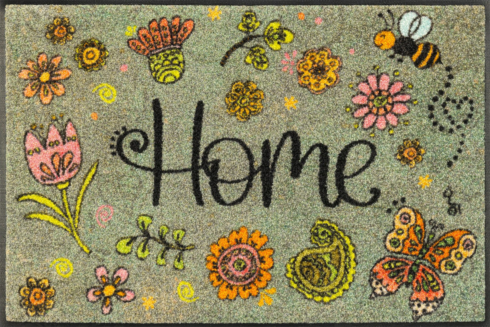wash+dry by Kleen-Tex Fußmatte Fußmatte "Lovely Home", eckig, Höhe: 7 mm, Motiv