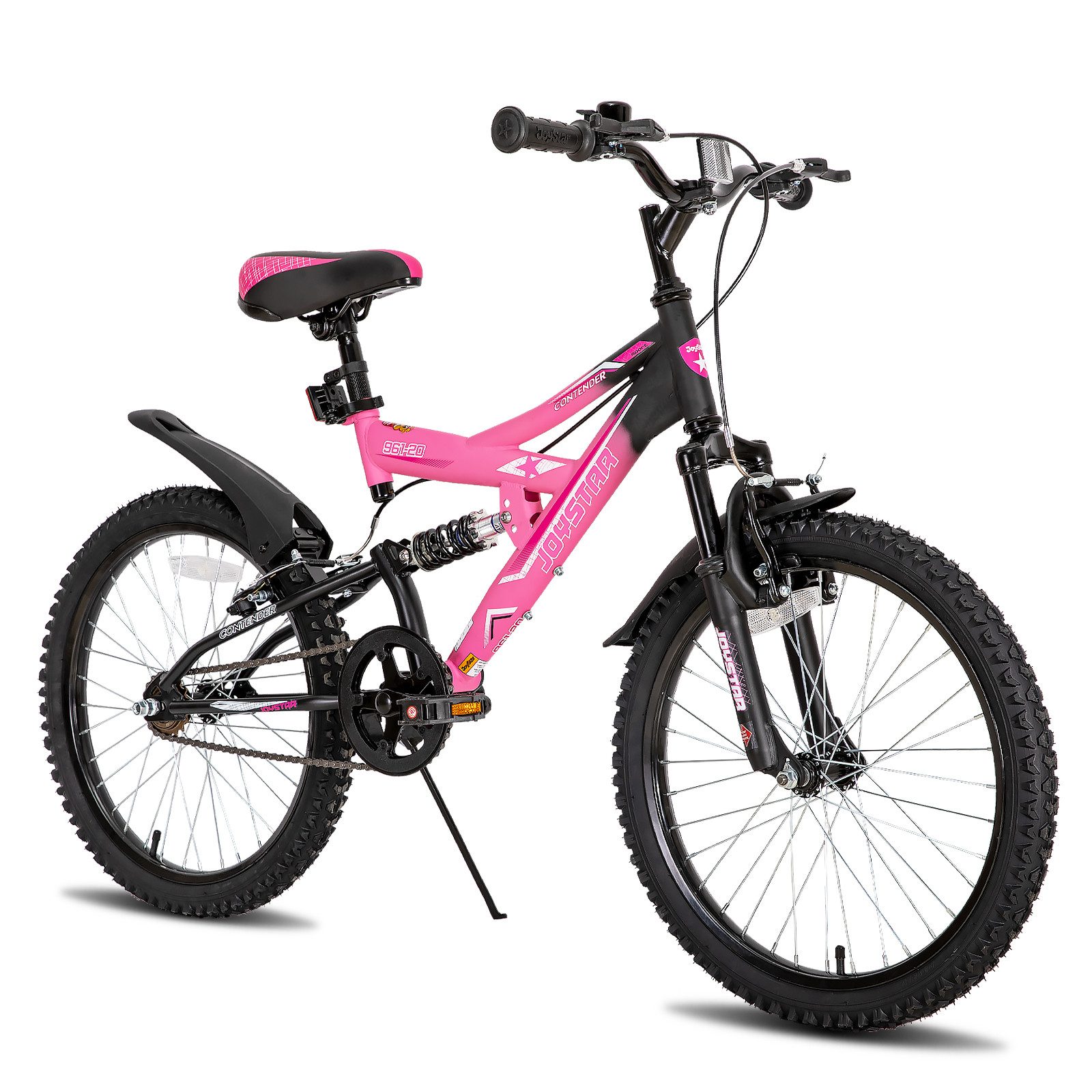 JOYSTAR Kinderfahrrad 20 Zoll bike für Jungen und Mädchen ab 7-12 Jahren Student Pendler, 1 Gang, mit vollgefedertem Stahlrahmen und 1-Gang-Antrieb mit Ständer