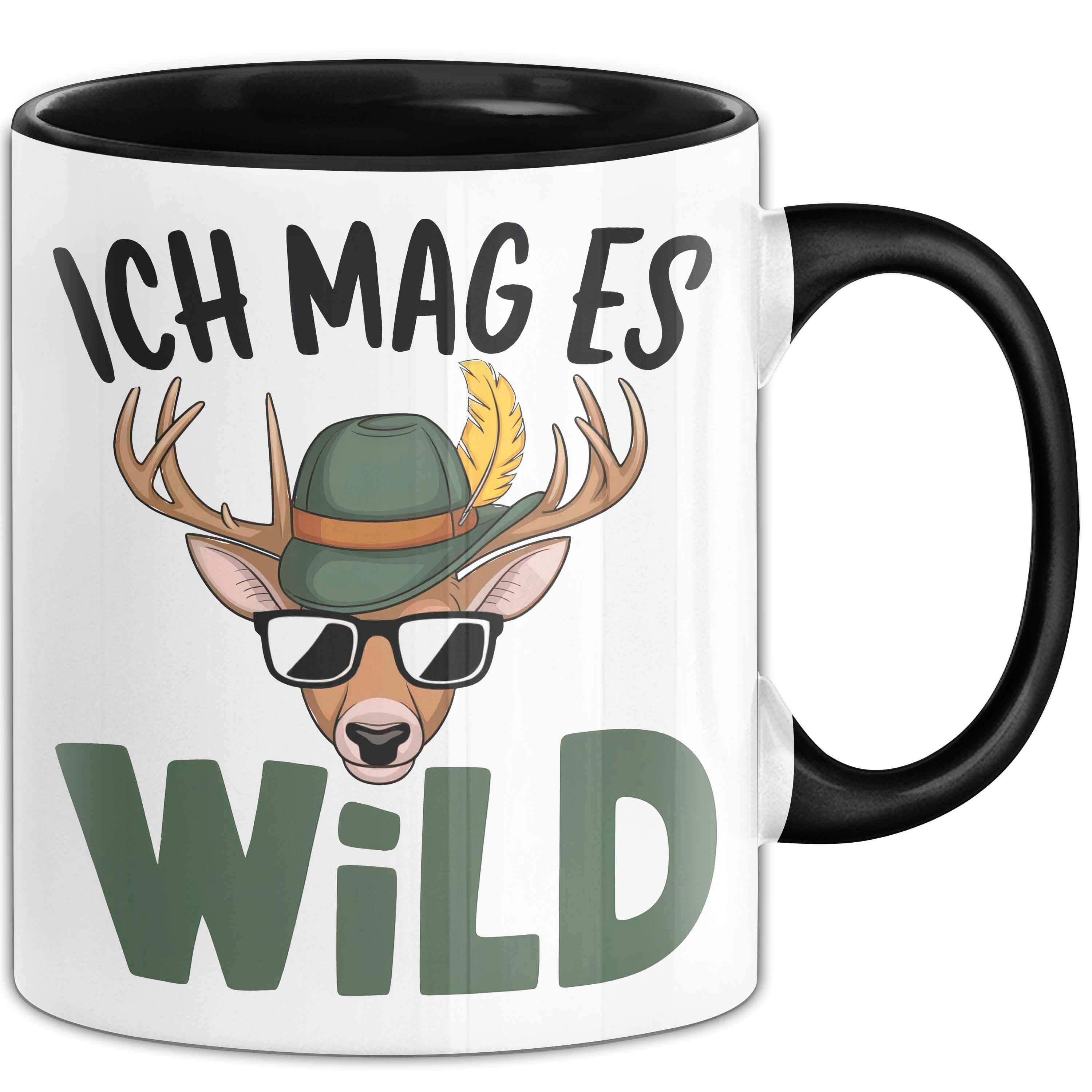 Trendation Tasse Hirschjäger Jagd Tasse Geschenk Ich mag’s wild Spruch