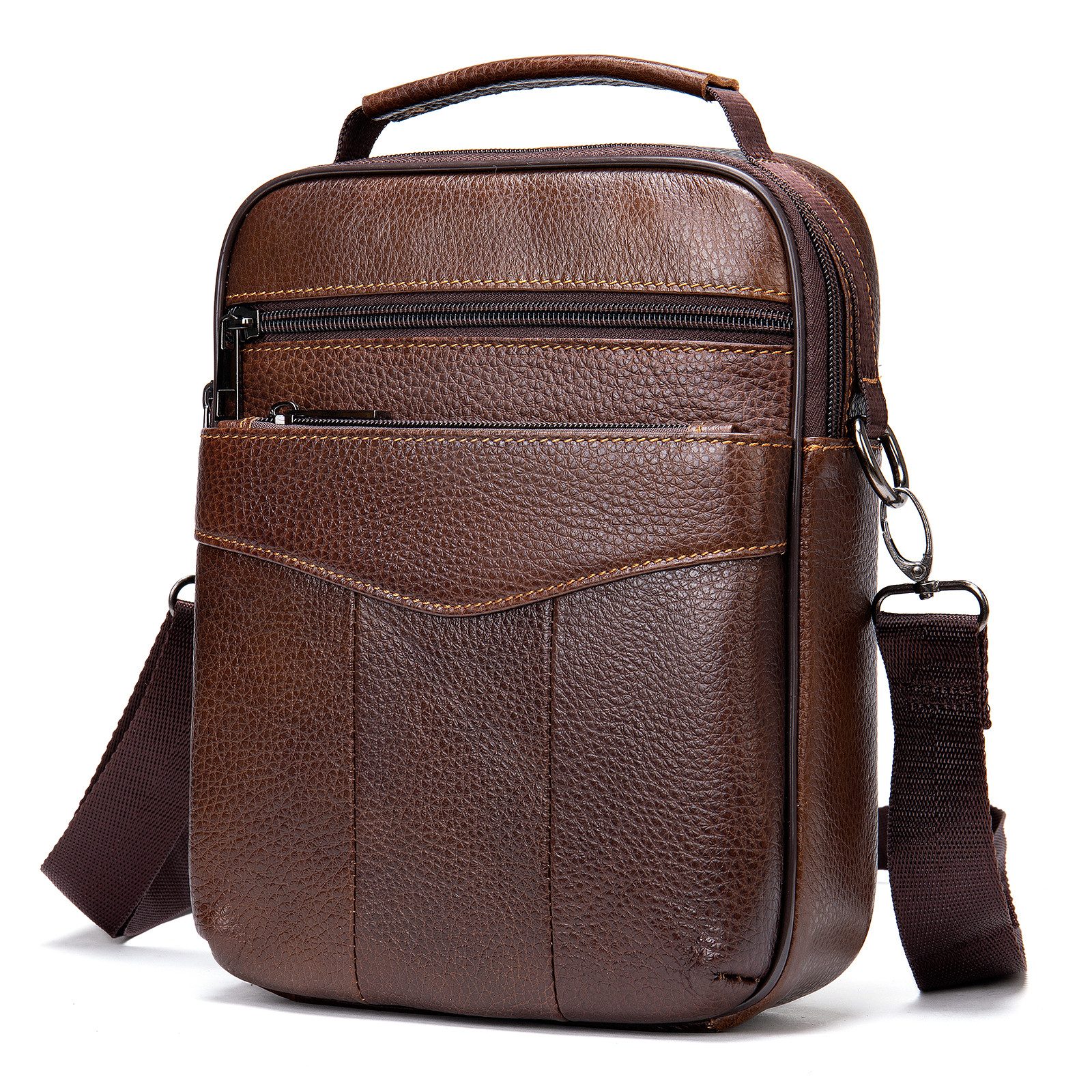 YUBRO-STUDIO Umhängetasche Herren Leder Schultertasche Crossbody günstig online kaufen