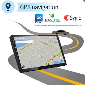 Hikity 9" Doppel 2 Din Android Autoradio GPS Navigation 2+32GB Autoradio (Bluetooth FM WIFI USB AUX, GPS Navi)