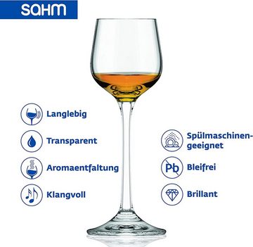 SAHM Likörglas Likörgläser Set 6 STK - 60 ml Likörgläser mit Stiel