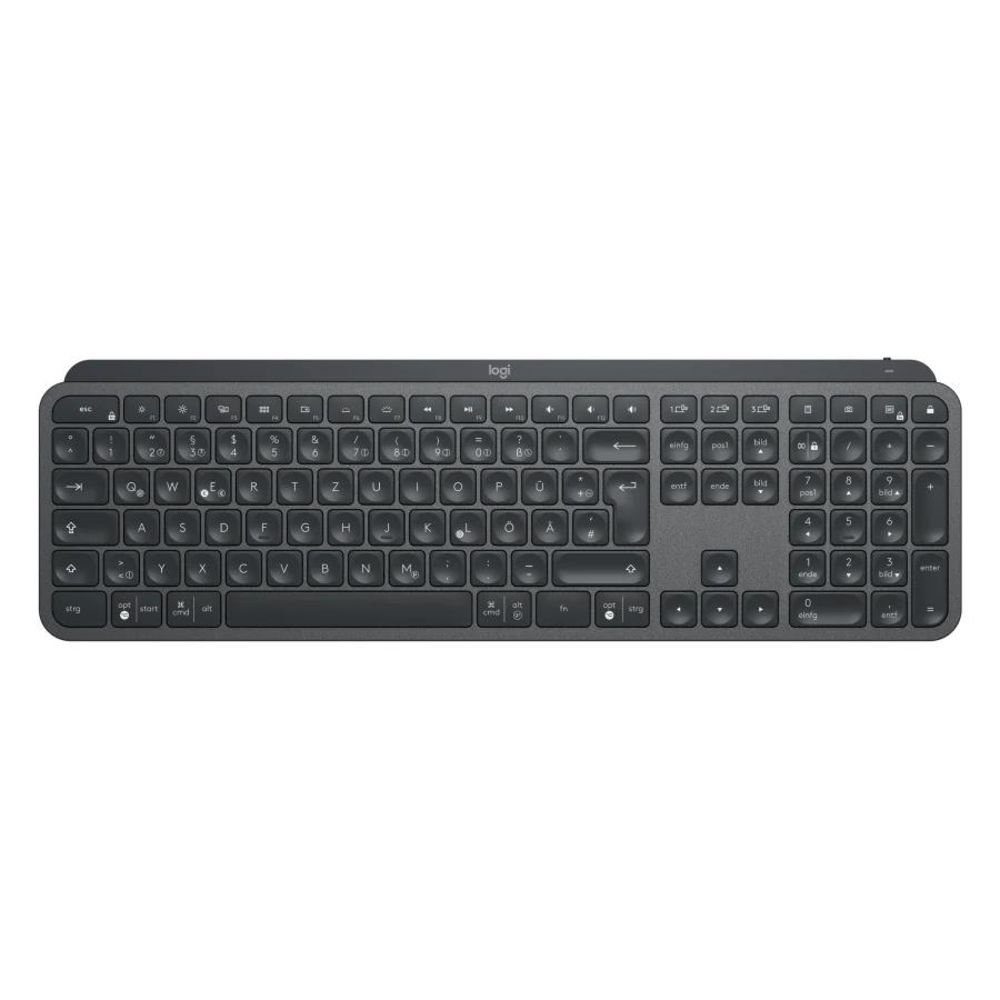 Logitech MX Keys Tastatur (kabellos, wireless, Bluetooth, USB-C, QWERTZ Layout)