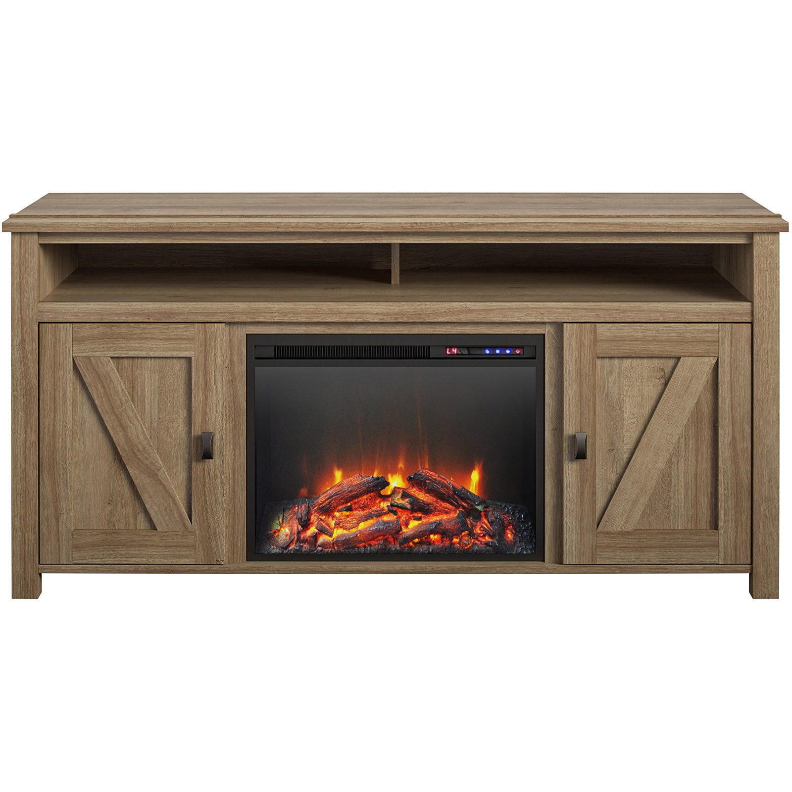 loft24 Kaminumbauschrank Farmington Sideboard mit Elektrokamin im Landhausstil