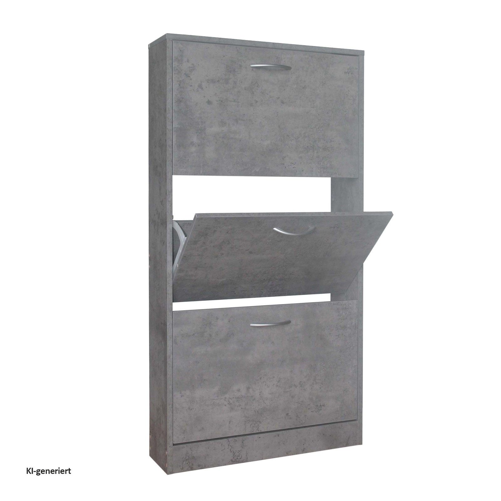 HTI-Living Schuhkipper Schuhschrank Thekla Beton (Stück, 1 St., 1 Schuhschrank), Schuhkipper mit 3 Fächern