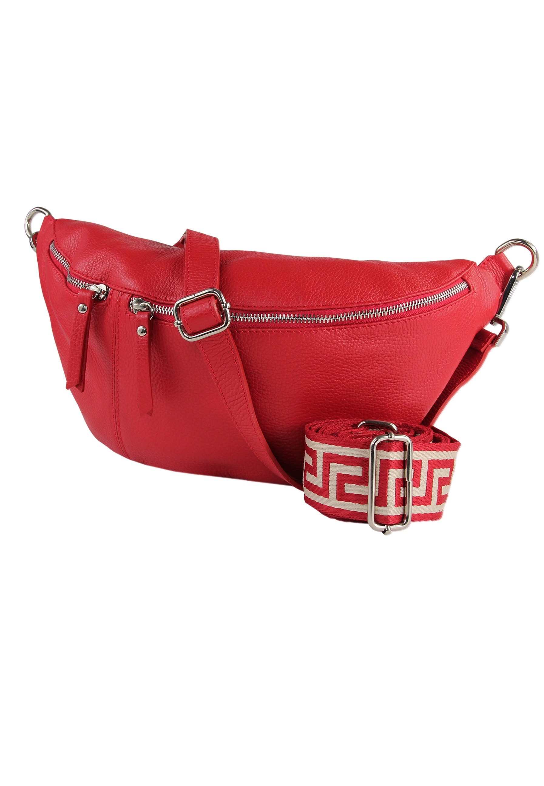 Toscanto Gürteltasche Toscanto rotfarbene Gürteltasche sehr (Gürteltasche), Damen Gürteltasche Echtes Leder, rot