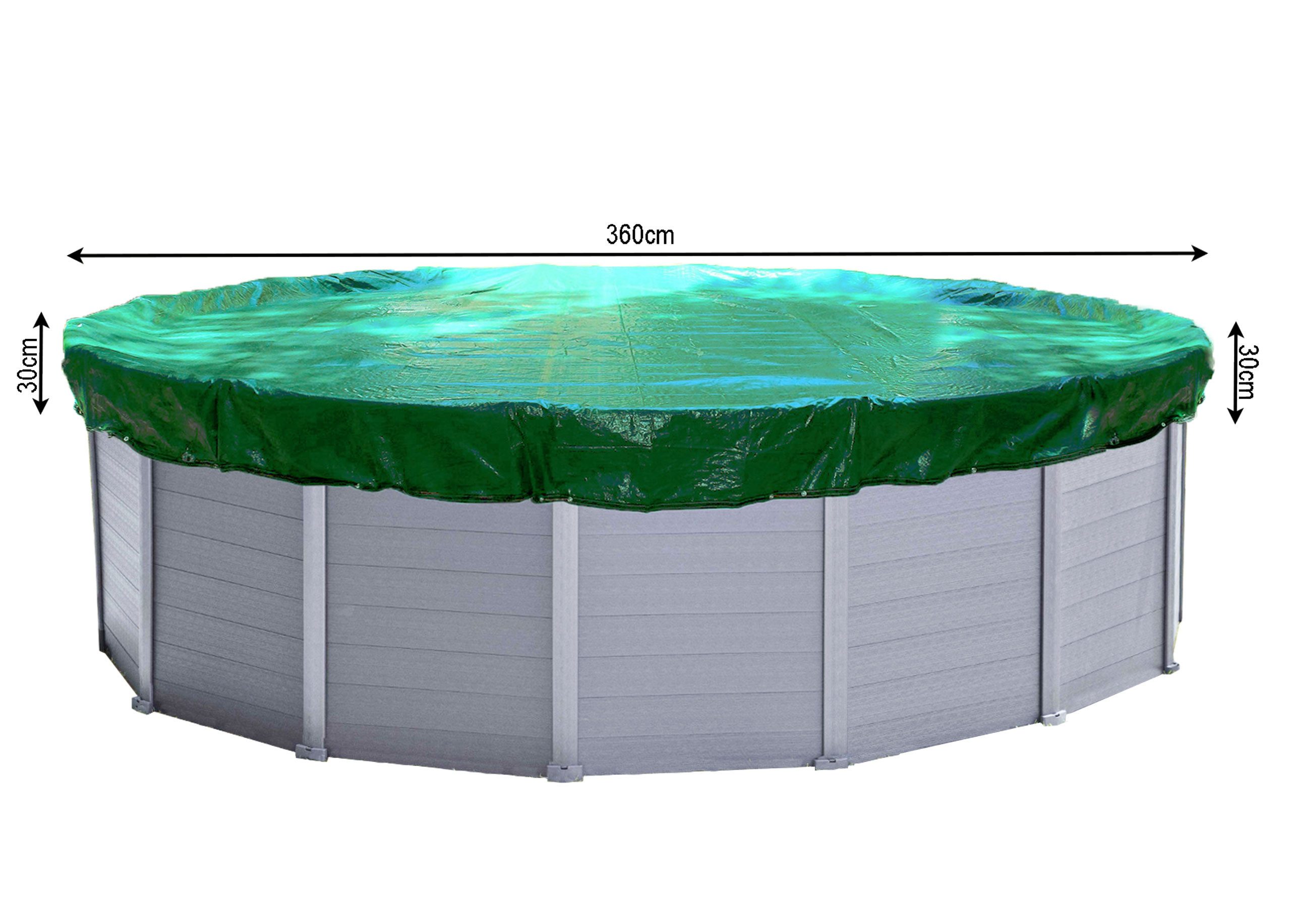 Pool-Abdeckplane Poolabdeckung Rund 200g/m², Sommer & Winter Poolplane UV-Resistent
