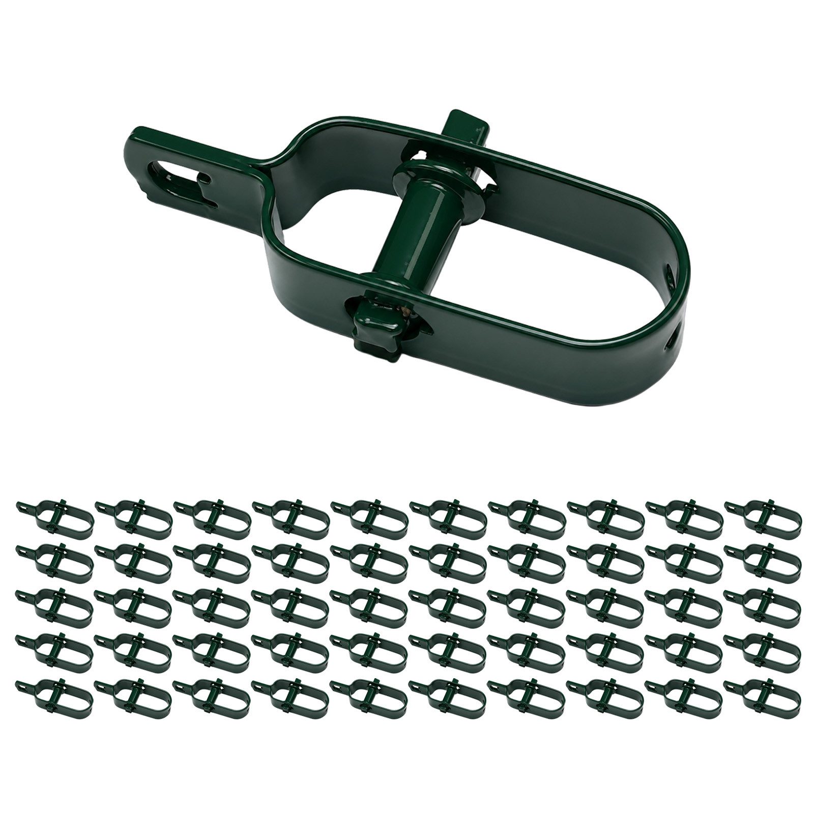 TRUTZHOLM Maschendrahtzaun 50 x Drahtspanner Grün 100mm Zaunspanner Maschendrahtspanner, (Set)