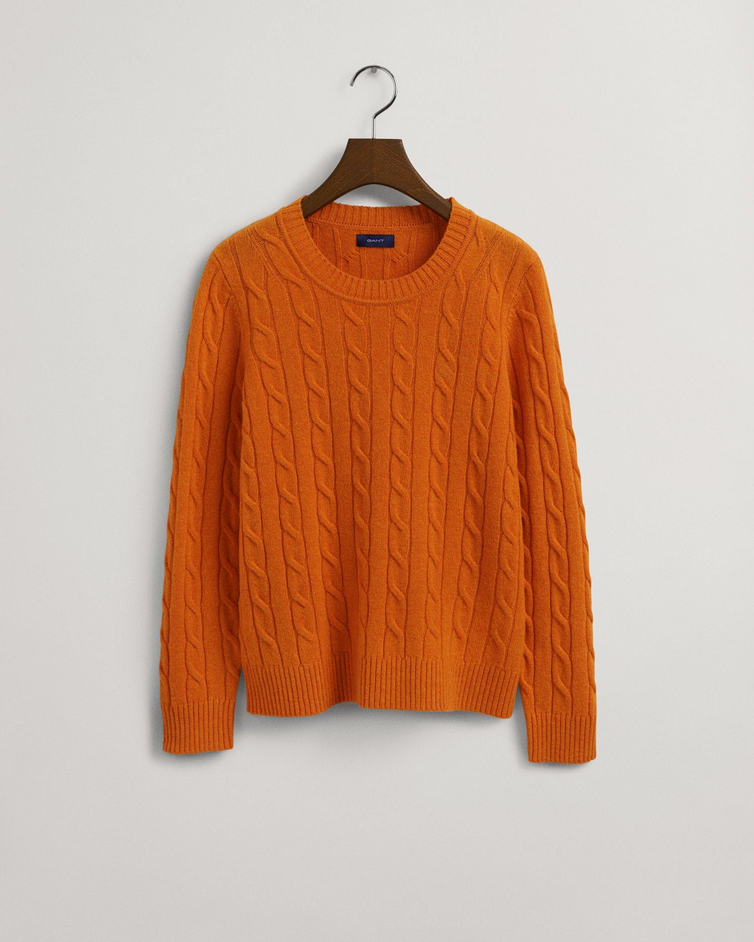 Rundhalspullover Lambswool Rundhalspullover mit Zopfmuster