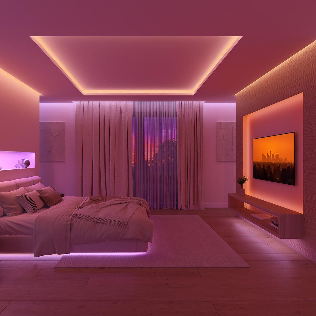Philips Hue LED-Streifen Flux Gradient LED-Streifen Zubehör, steuerbar per App, RGBWWIC, Verlängerungs-Set, Farbverläufe, selbstklebend, kürzbar – Bild 4 von 5