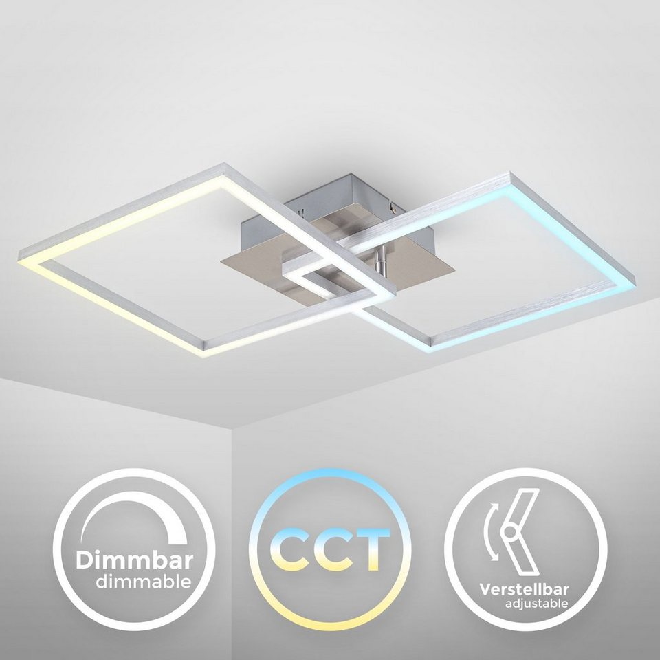 B.K.Licht Deckenleuchten, LED fest integriert, Kaltweiß, Neutralweiß,  Warmweiß, CCT Farbtemperatursteuerung, dimmbar, schwenkbar, Timer,  Fernbedienung