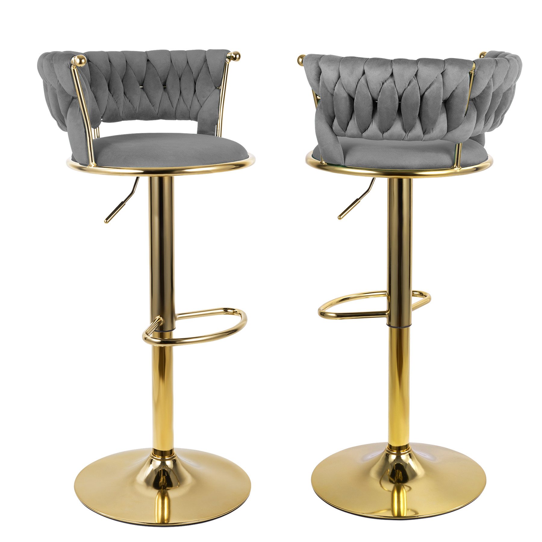 HawthyHome Barhocker Barstuhl mit Rückenlehne und Fußstütze höhenverstellba günstig online kaufen