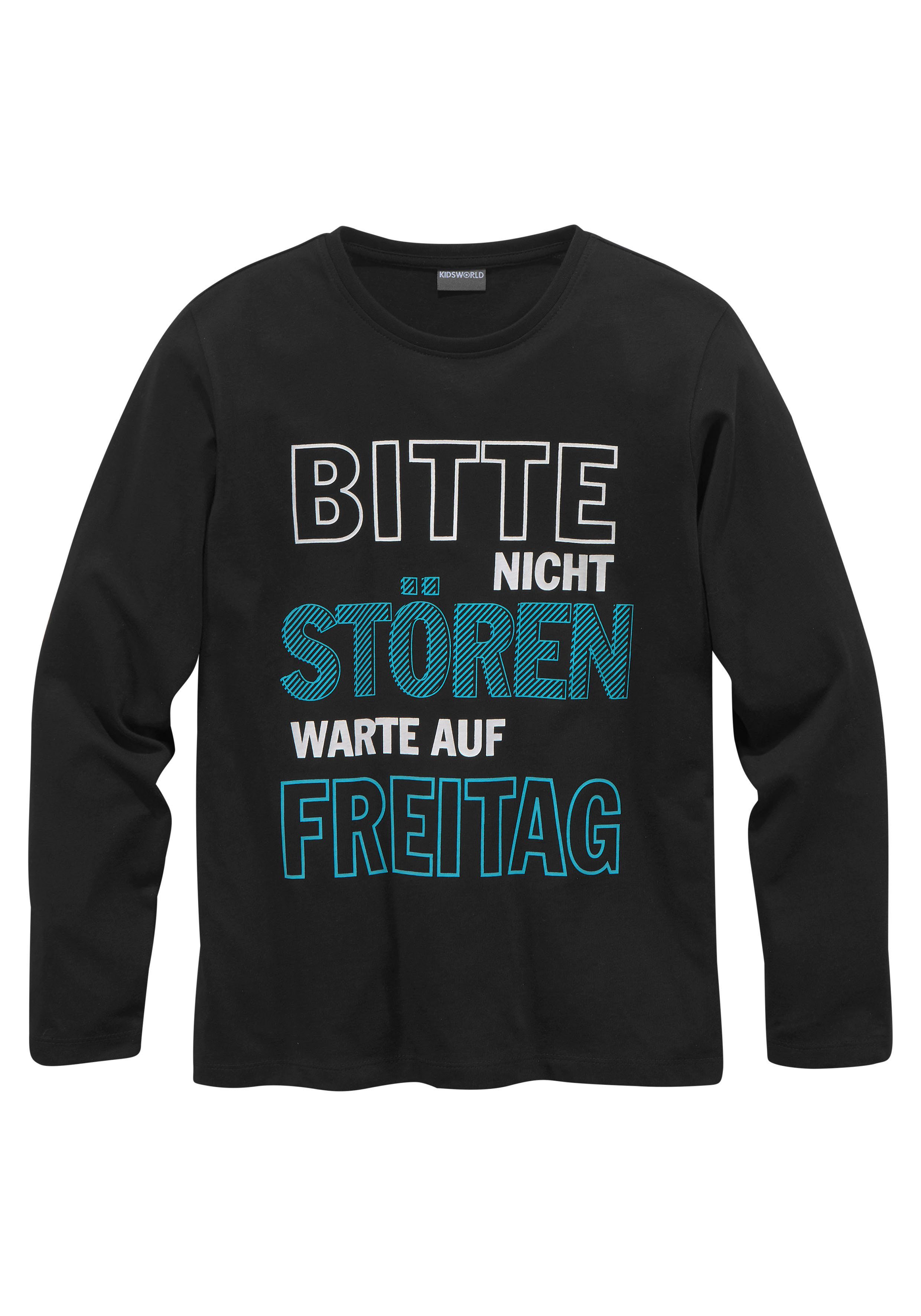 Bitte nicht stören... KIDSWORLD Langarmshirt Spruch