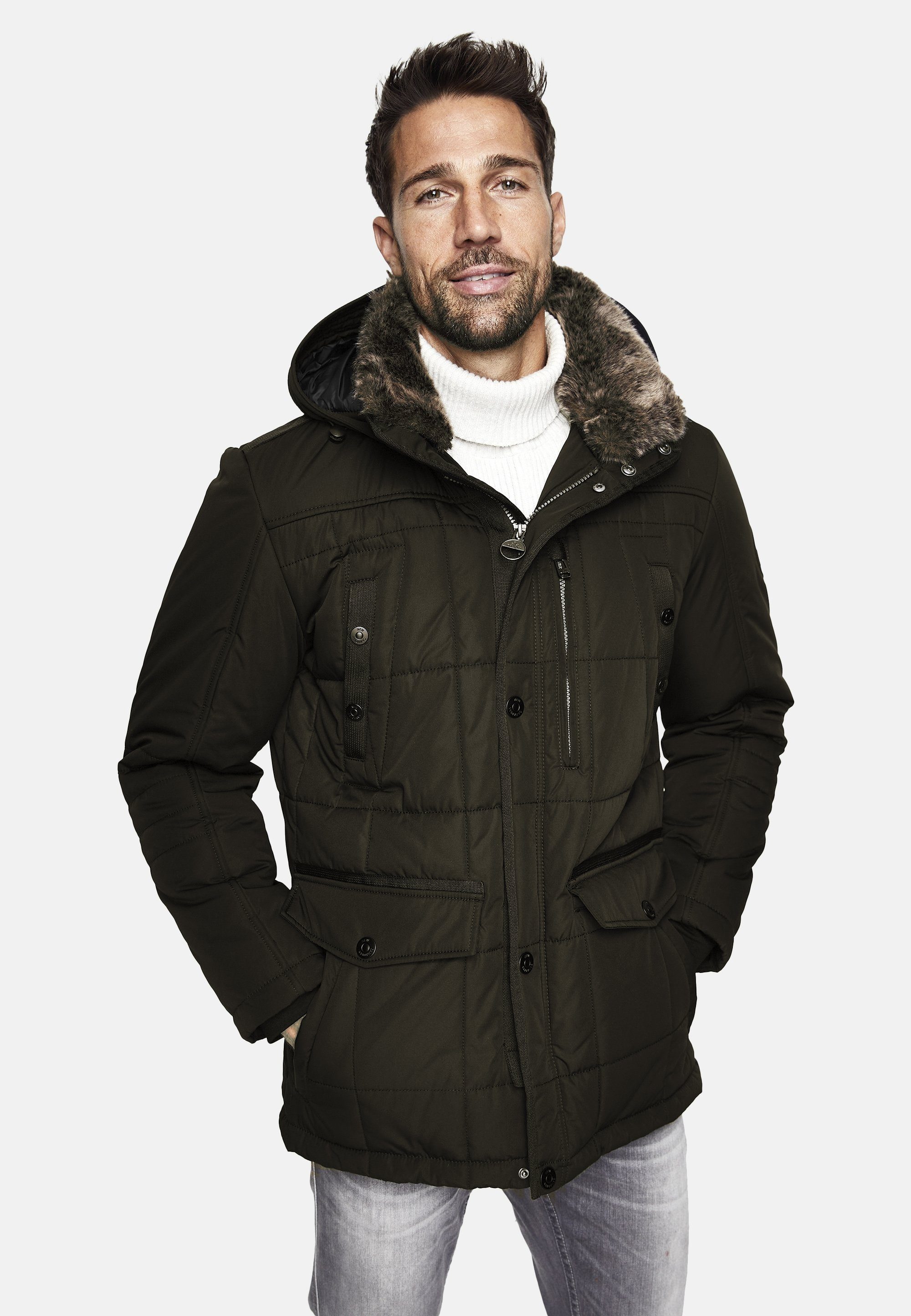 New Canadian Steppjacke Down-Touch-Parka mit abnehmbarer Kapuze