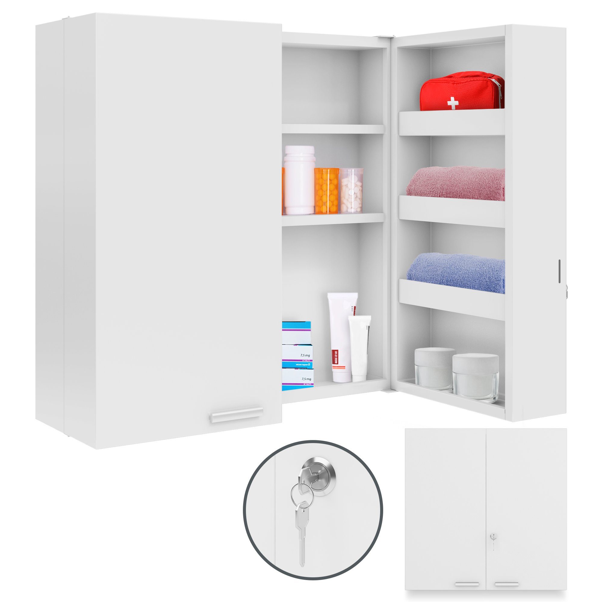 Jago Medizinschrank Medizinschrank Abschließbar XXL Hausapotheke günstig online kaufen