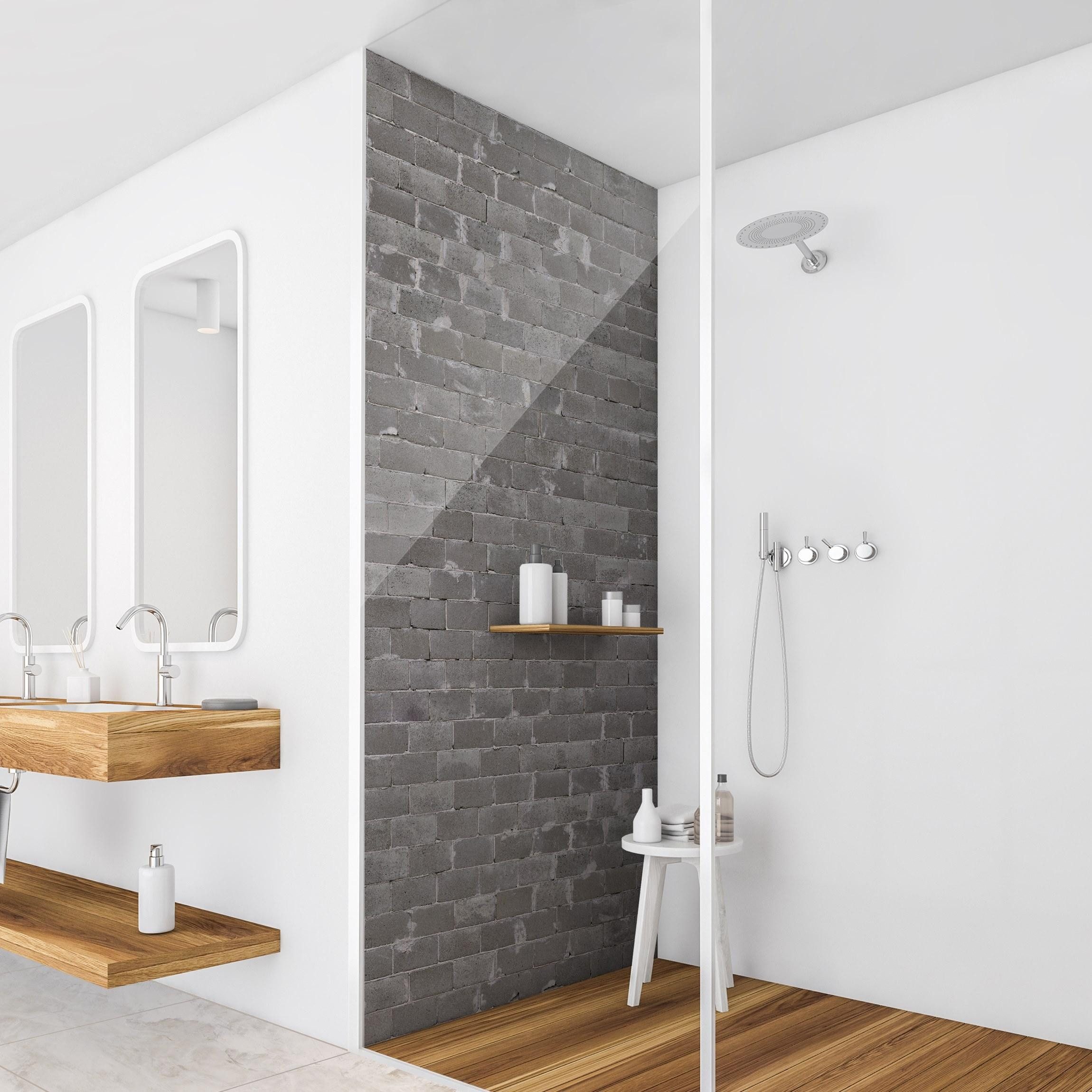 Bilderdepot24 Duschrückwand Betonoptik grau Duschrückwand ohne Bohren Dusche Steinwand, (1-tlg., 0,61 mm starke Folie selbstklebend Wandpaneele Dusche versch. Größen), fugenlose & wasserfeste Motiv Rückwand Wandverkleidung für Duschkabine