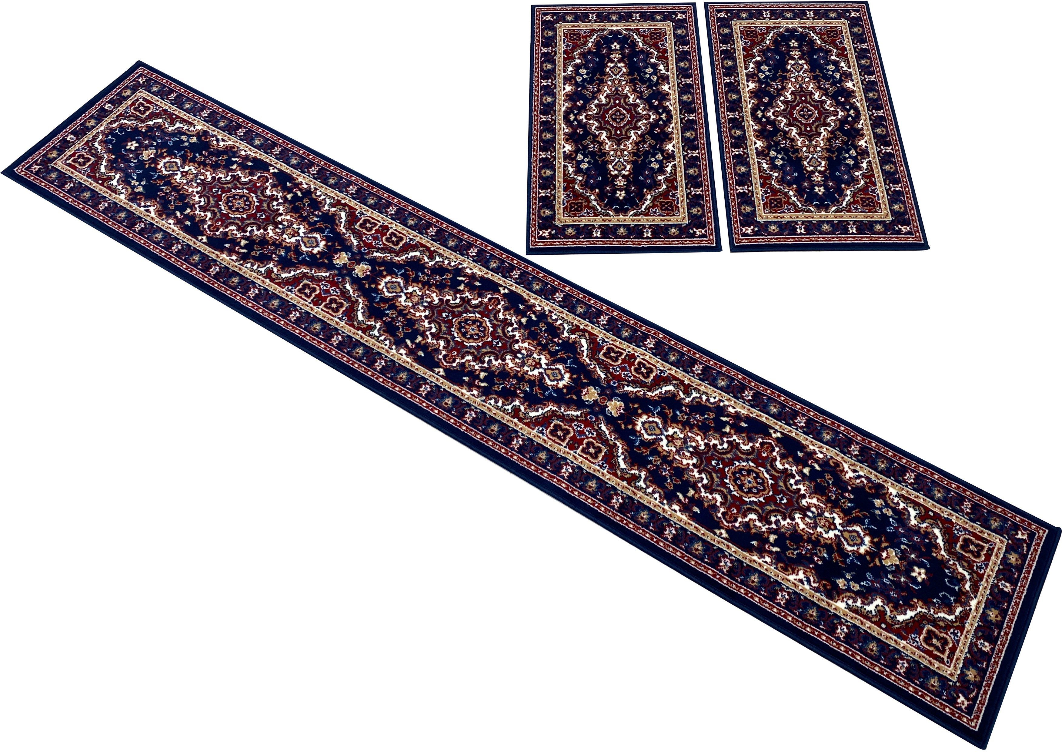 OTTO home Bettumrandung Oriental, Made in Belgium, Höhe 7 mm, (1-tlg), Läufer-Set, Kurzflor, Orient-Optik, mit Bordüre, pflegeleicht, elegant