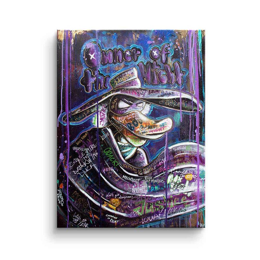 DOTCOMCANVAS® Leinwandbild Owner of the Night, Leinwandbild Owner of the Night Darkwing Duck Comic Cartoon Gemälde