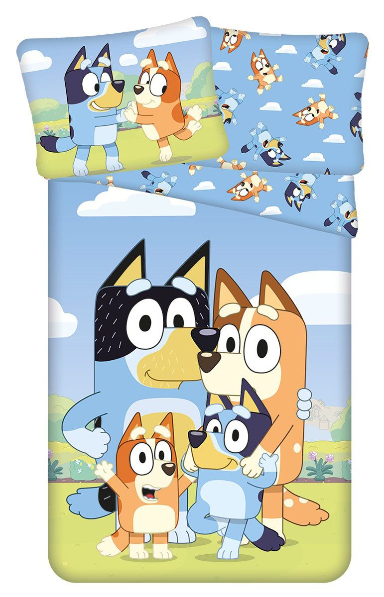 Disney Kinderbettwäsche Disney Bluey Постельное белье-Set Hunde Cartoon 140 x 200 cm, Renforcé, 2 teilig