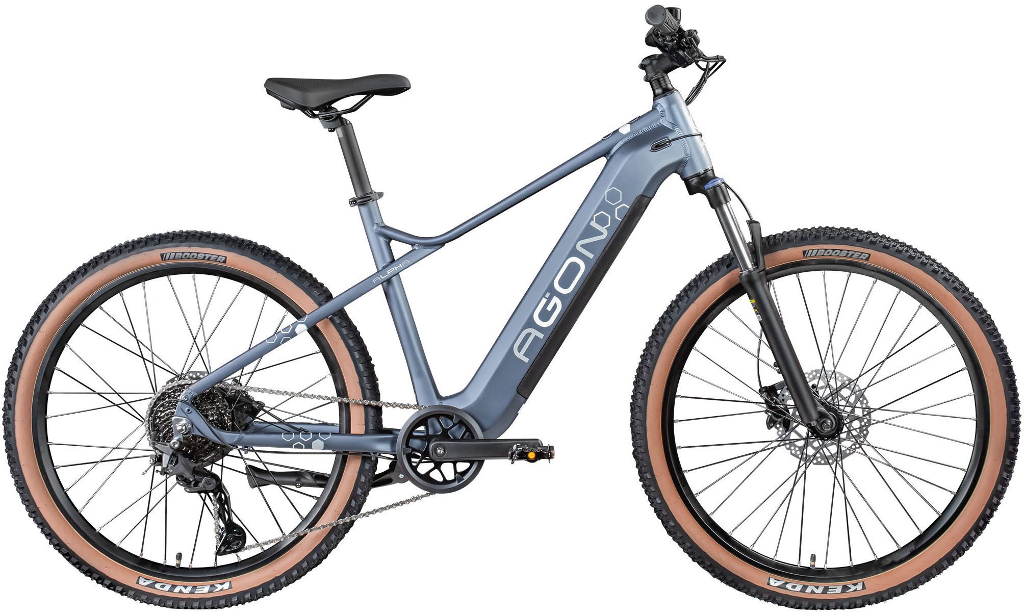 AGON E-Bike Mountainbike Alpha, 10 Gang Deore SGS T6000 Schaltwerk, Kettenschaltung, Heckmotor, 540 Wh, Pedelec, Elektrofahrrad für Damen u. Herren, MTB