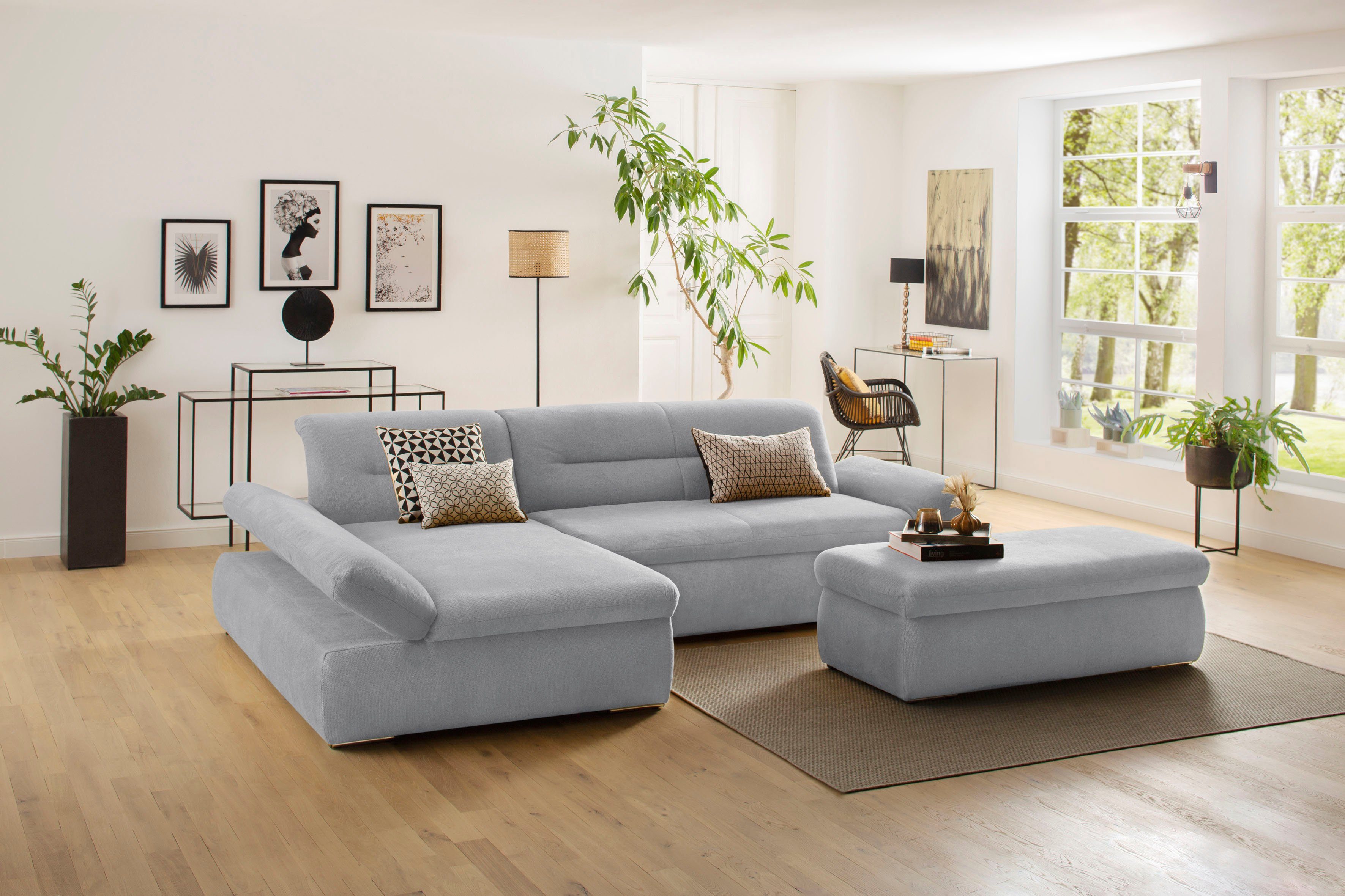 Home affaire Ecksofa Avesa L-Form, Wahlweise mit Armteilvertsellung und Bettfunktion, B/T/H: 300/172/80cm