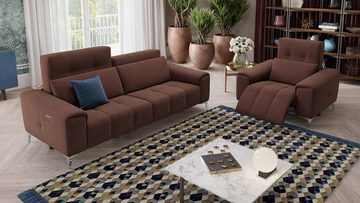 Sofanella Big-Sofa Stoff 3-Sitzer Sofa SALENTO in Dunkelgrau XL: 234 x 100 cm