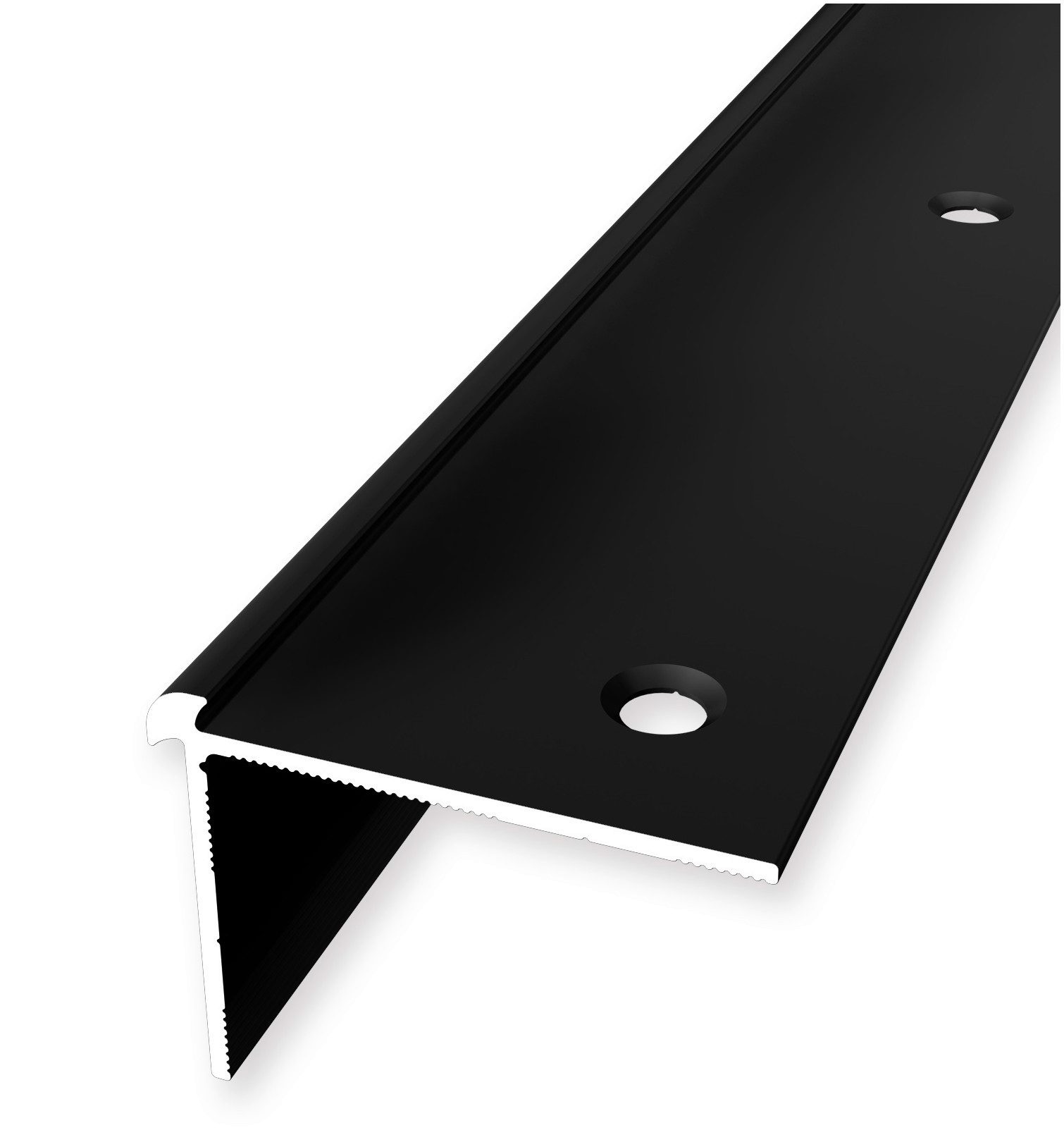 PROVISTON Treppenkantenprofil Aluminium, 39 x 2500 mm, Schwarz, Treppenkanten- & Winkelprofile