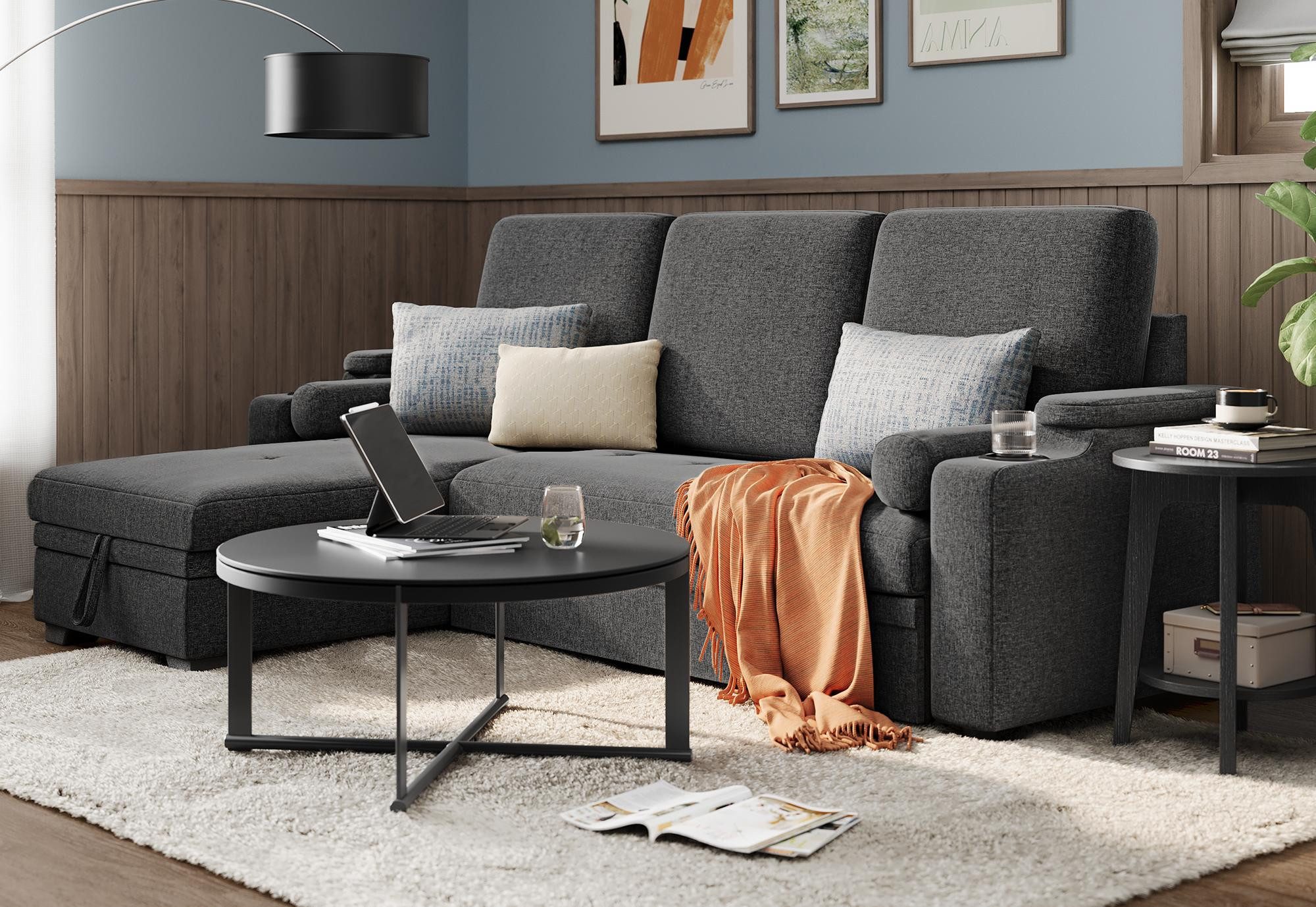 VASAGLE Schlafsofa, Couch mit Stauraum, Schlaffunktion, günstig online kaufen