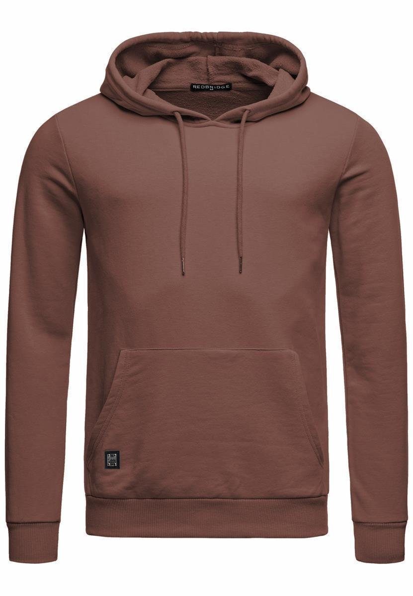 RedBridge Kapuzensweatshirt Premium mit Braun Qualität Hoodie Kängurutasche