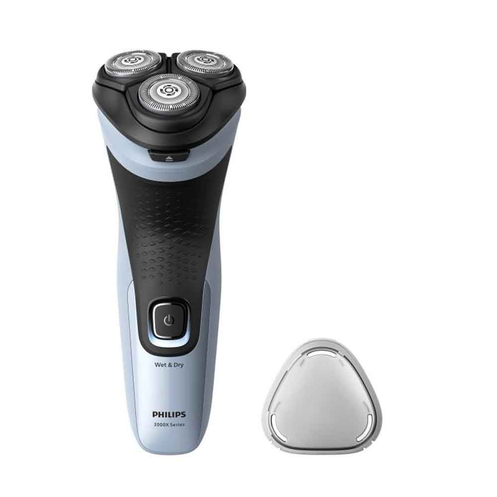 Philips Gesichtshaarrasierer 3000X Rotationsrasierer schwarz/blau