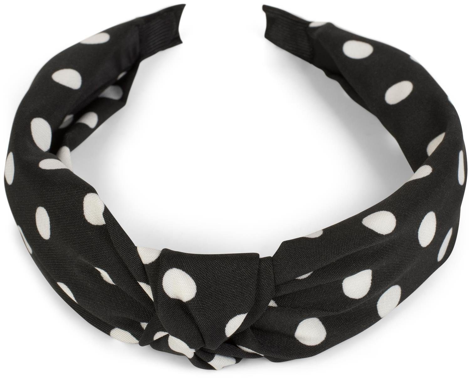 styleBREAKER Haarband, 1-tlg., Haarreif gepunktet mit Knoten Rockabilly